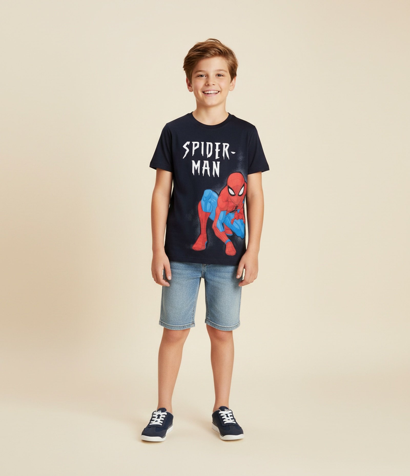 Camiseta Infantil com Estampa do Homem Aranha - Tam 4 a 10 Anos Azul 1