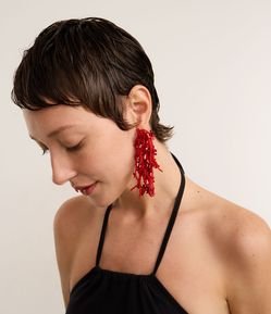 Maxi Brinco com Franjinhas de Miçanga Flores