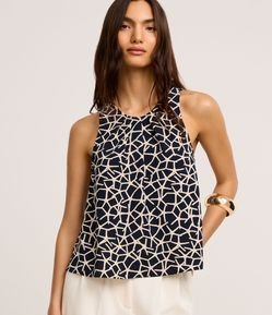 Blusa em Airflow com Estampa Estrelas do Mar