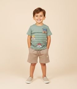 Camiseta Infantil com Estampa Patrulha Canina - Tam 2 a 6 Anos