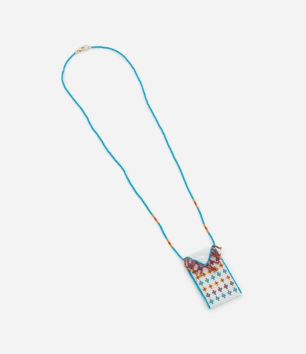 Colar Longo de Miçanga com Bolsinha Evelope