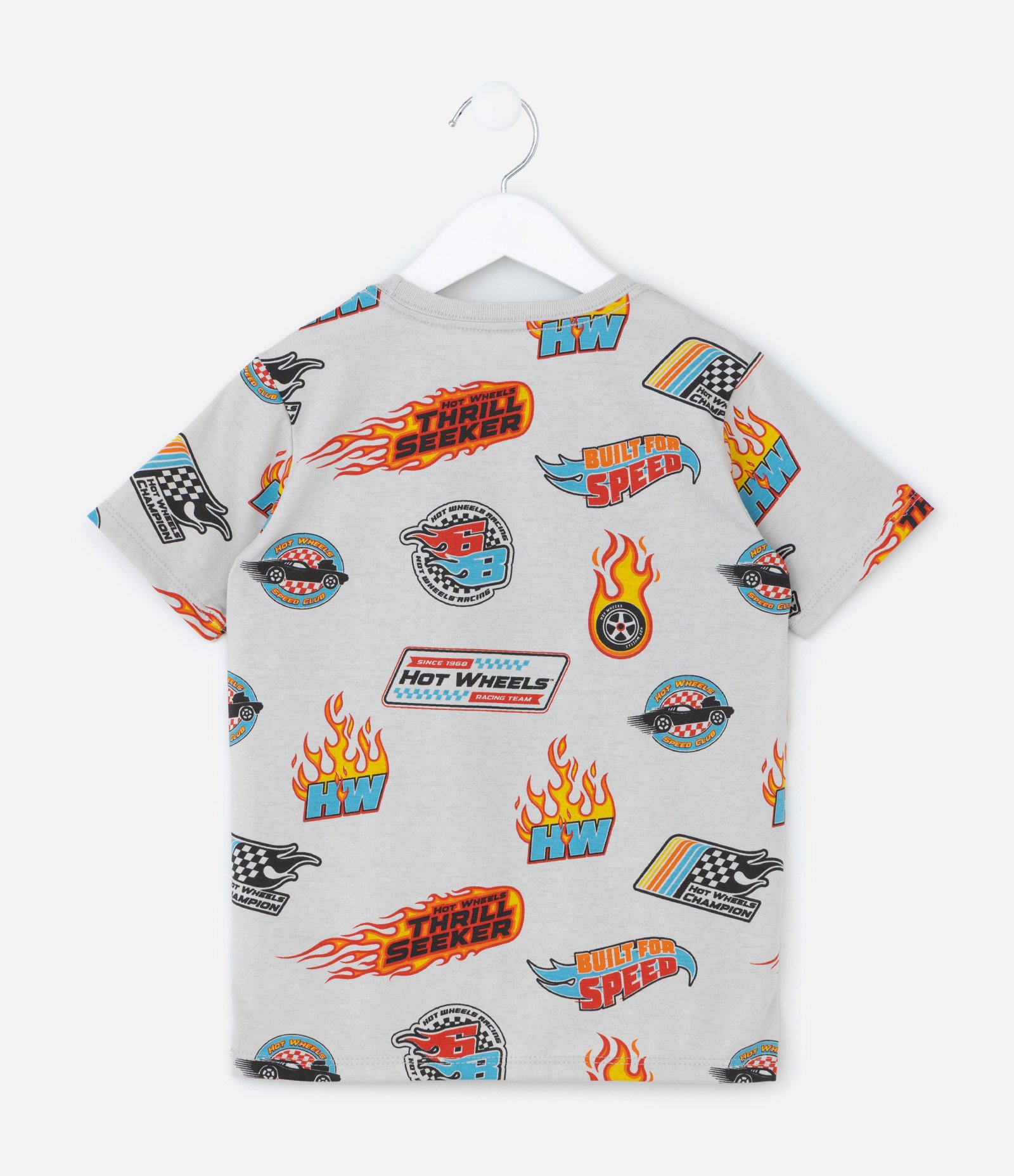 Camiseta Infantil com Estampa Hot Wheels - Tam 4 a 10 Anos Cinza 3