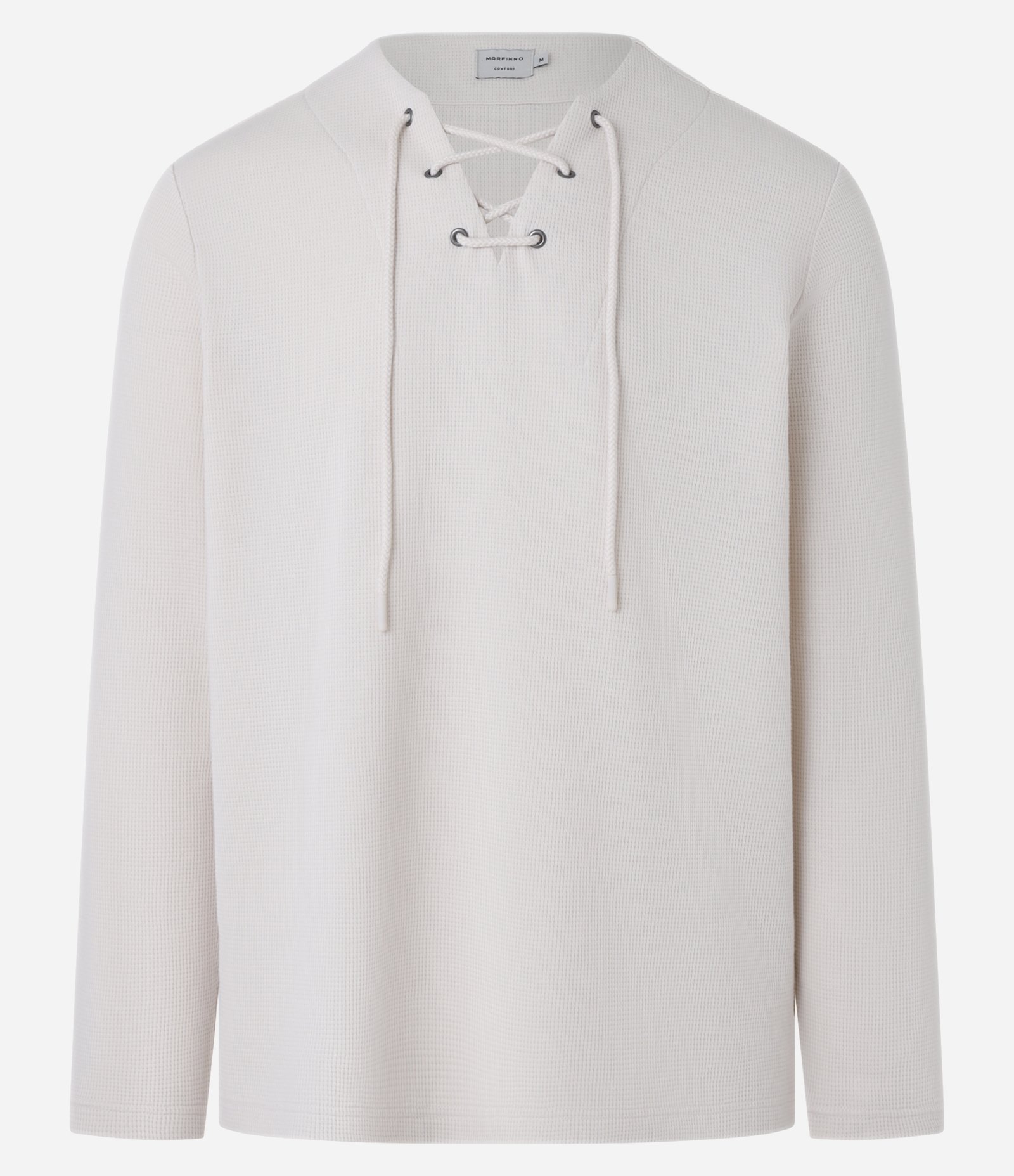 Bata Comfort Texturizado com Gola V e Amarração Bege 5