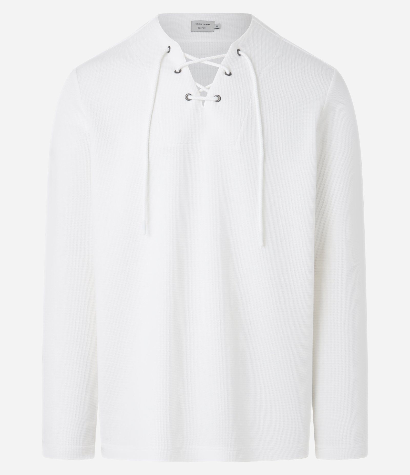 Bata Comfort Texturizado com Gola V e Amarração Branco 4