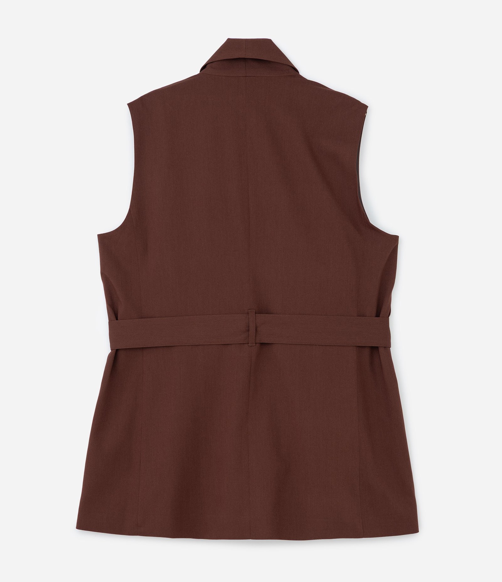 Colete Alfaiataria Alongado com Amarração na Cintura Curve & Plus Size Marrom 7