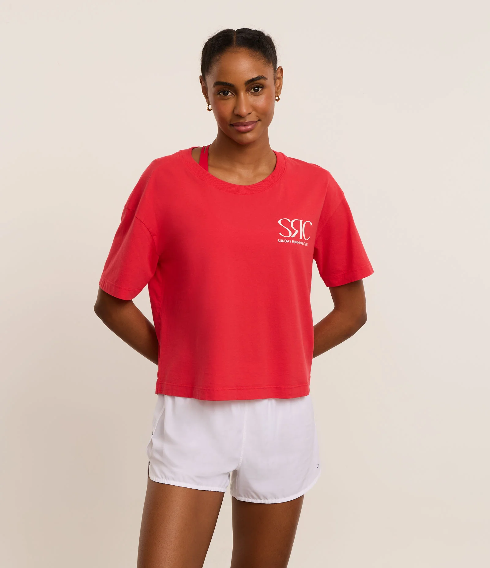 Camiseta Esportiva Cropped em Microfibra com Lettering SRC Vermelho 1