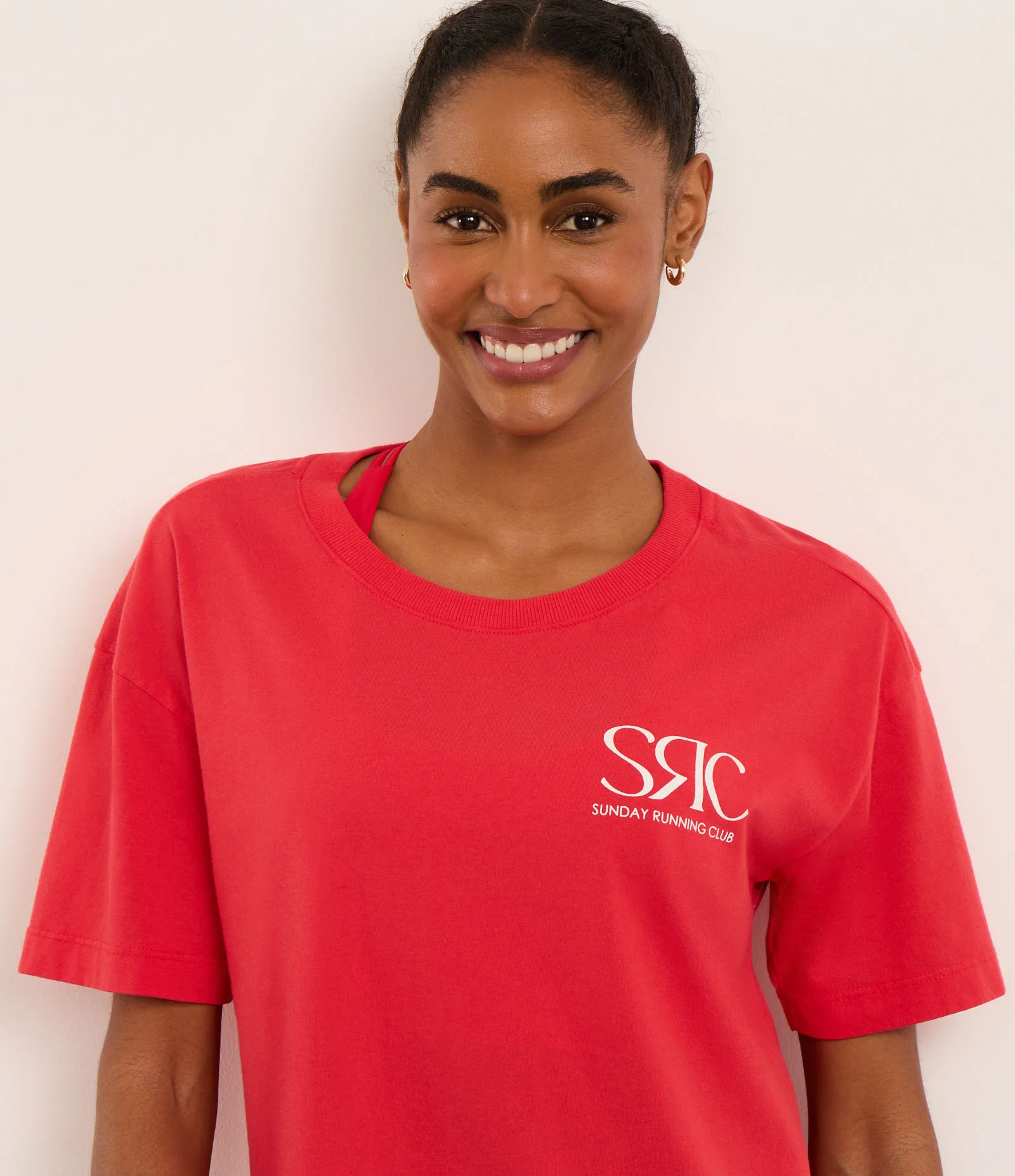 Camiseta Esportiva Cropped em Microfibra com Lettering SRC Vermelho 2