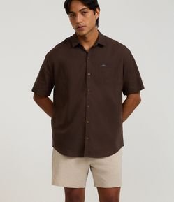 Camisa Relaxed em Cânhamo com Bolso