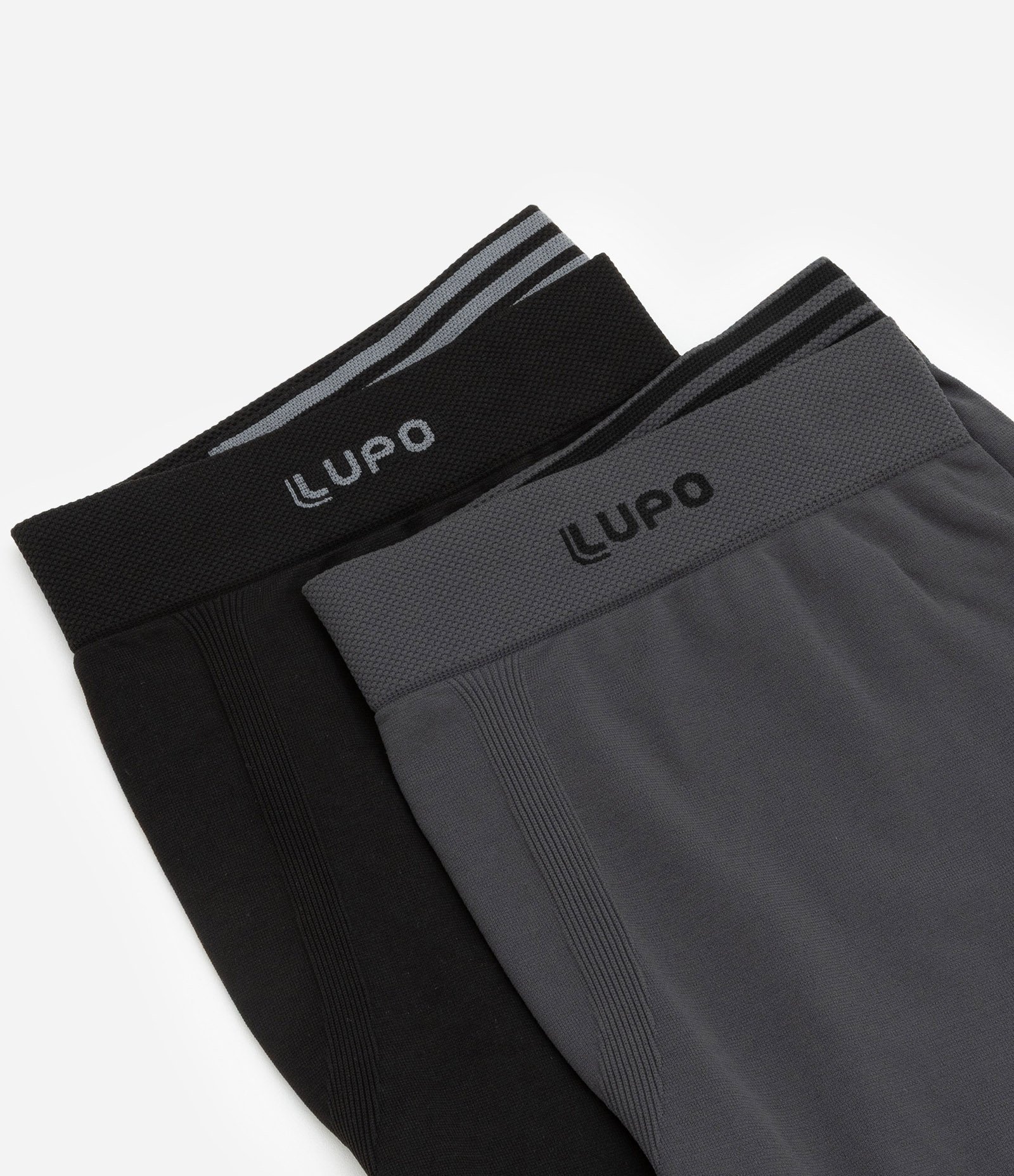 Kit 02 Cuecas Boxer em Microfibra Lupo Preto/Cinza 4