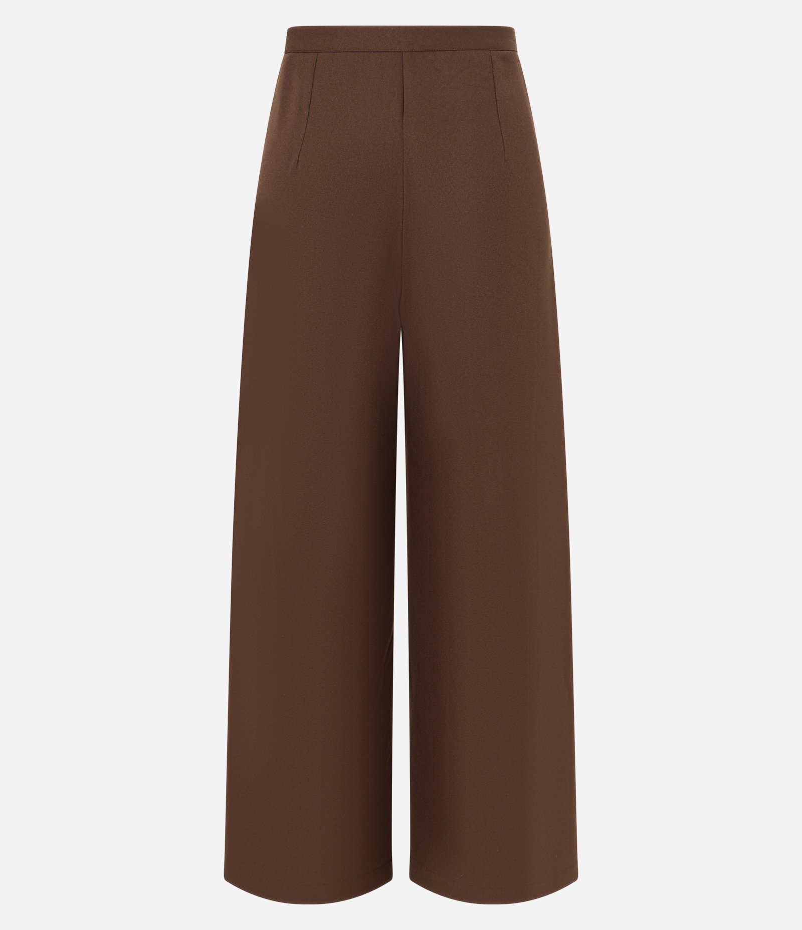 Calça Pantalona em Alfaiataria com Cintinho e Fivela Marrom 6