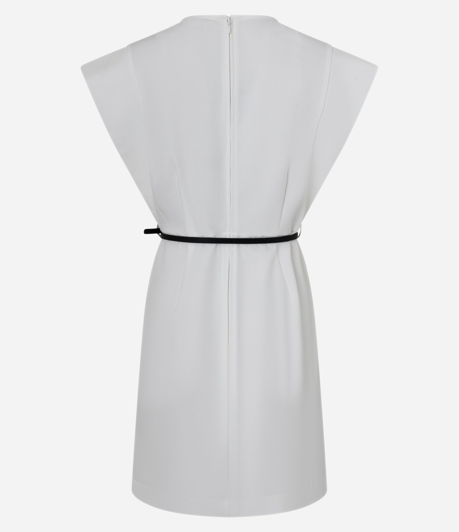 Vestido Curto em Alfaiataria com Cinto de PU Branco 6
