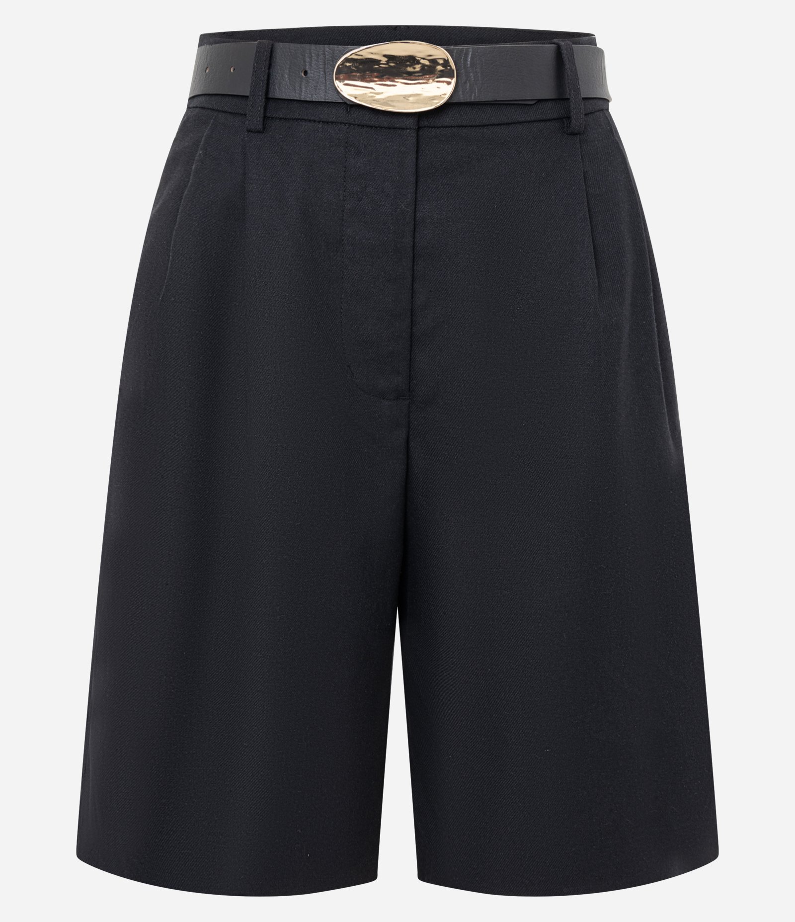 Bermuda com Linho e Cinto Afivelado Preto 6