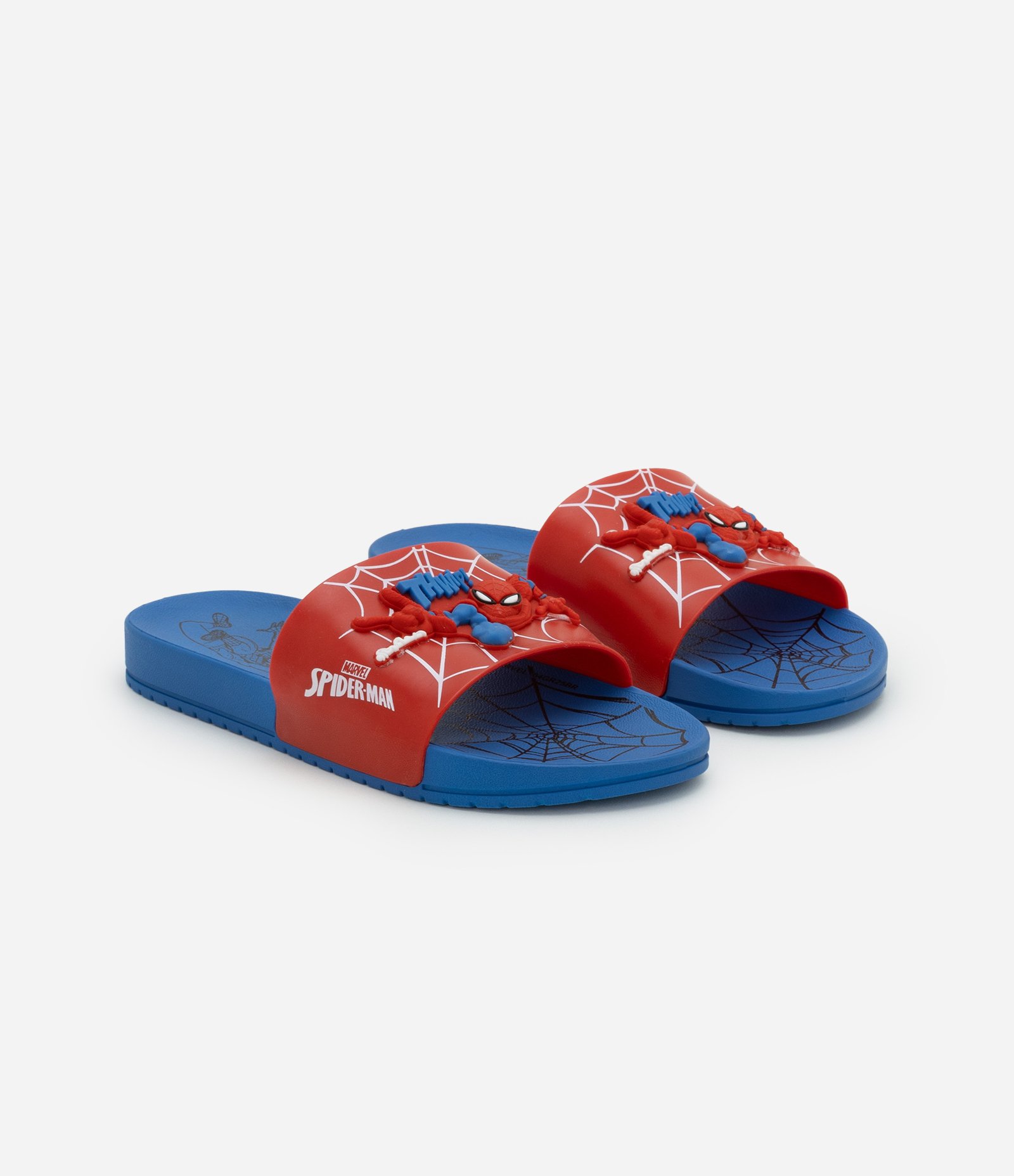 Chinelo Slide Infantil com Patch Homem Aranha - Tam 23 a 35 Azul 1