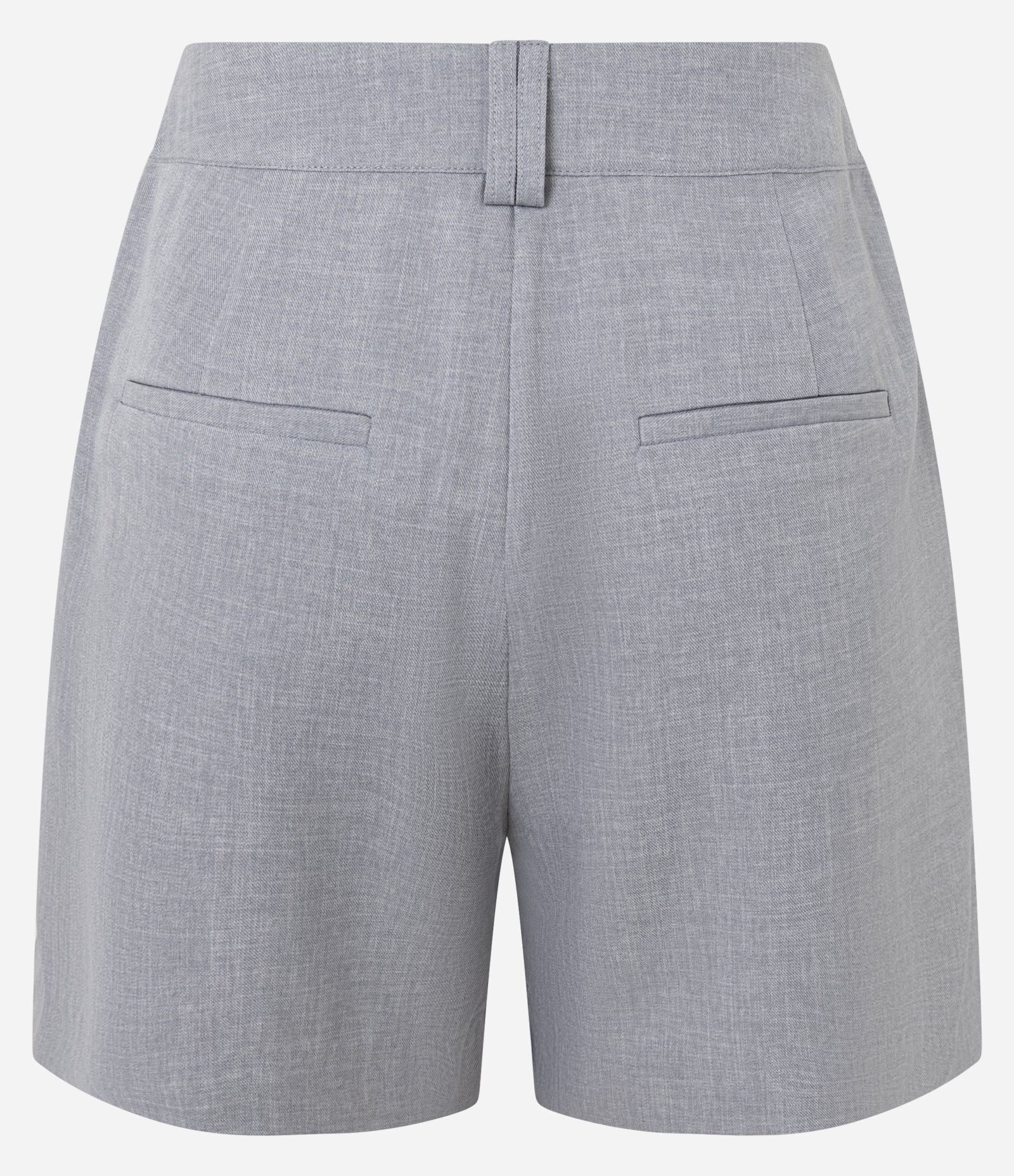 Short Alfaiataria Cintura Alta em Crepe com Passantes Duplos Cinza 6