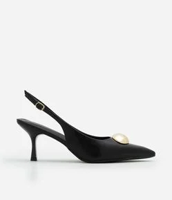 Sapato Slingback com Detalhe Bold