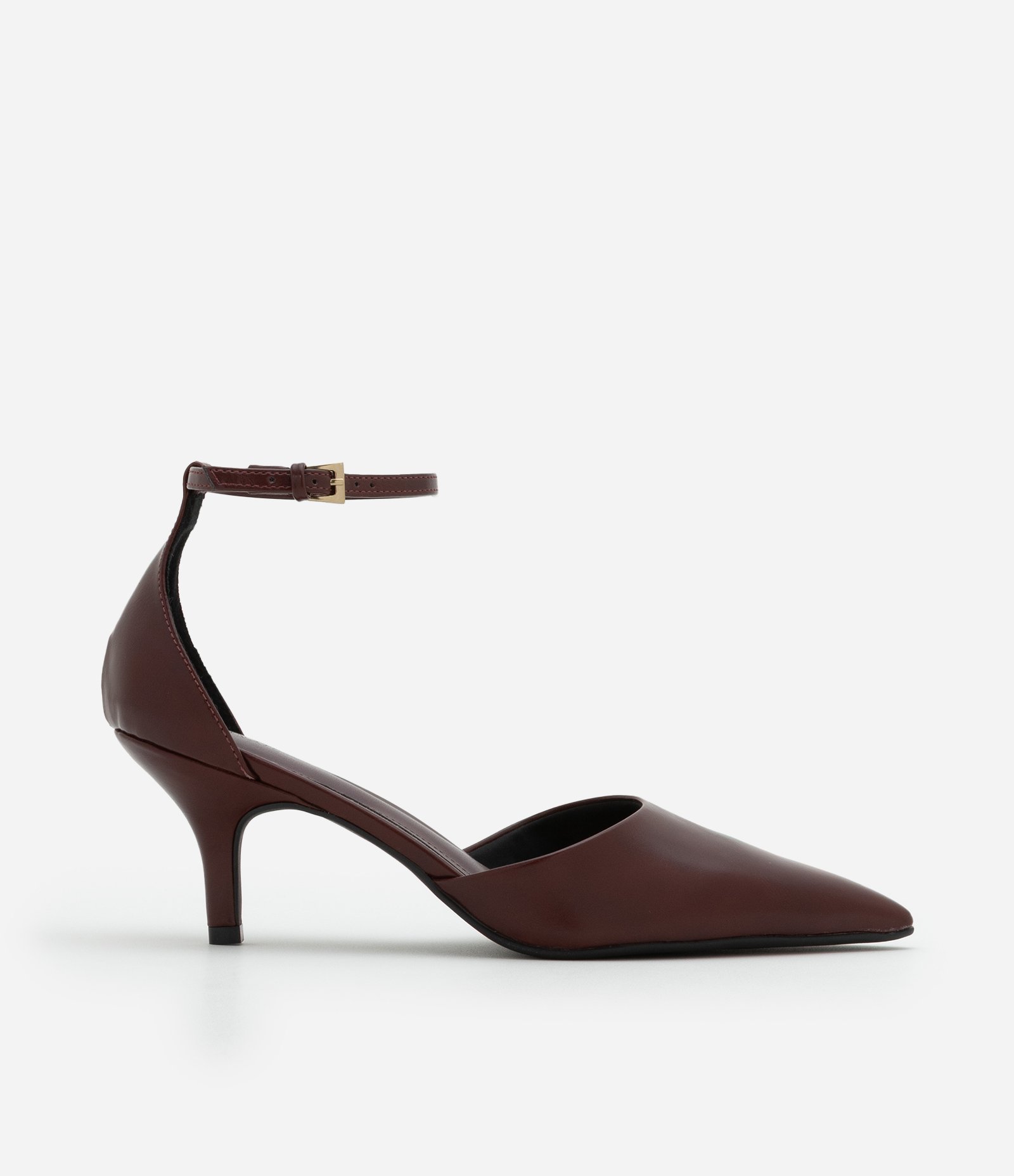 Sapato Scarpin com Bico e Salto Fino Vinho 1