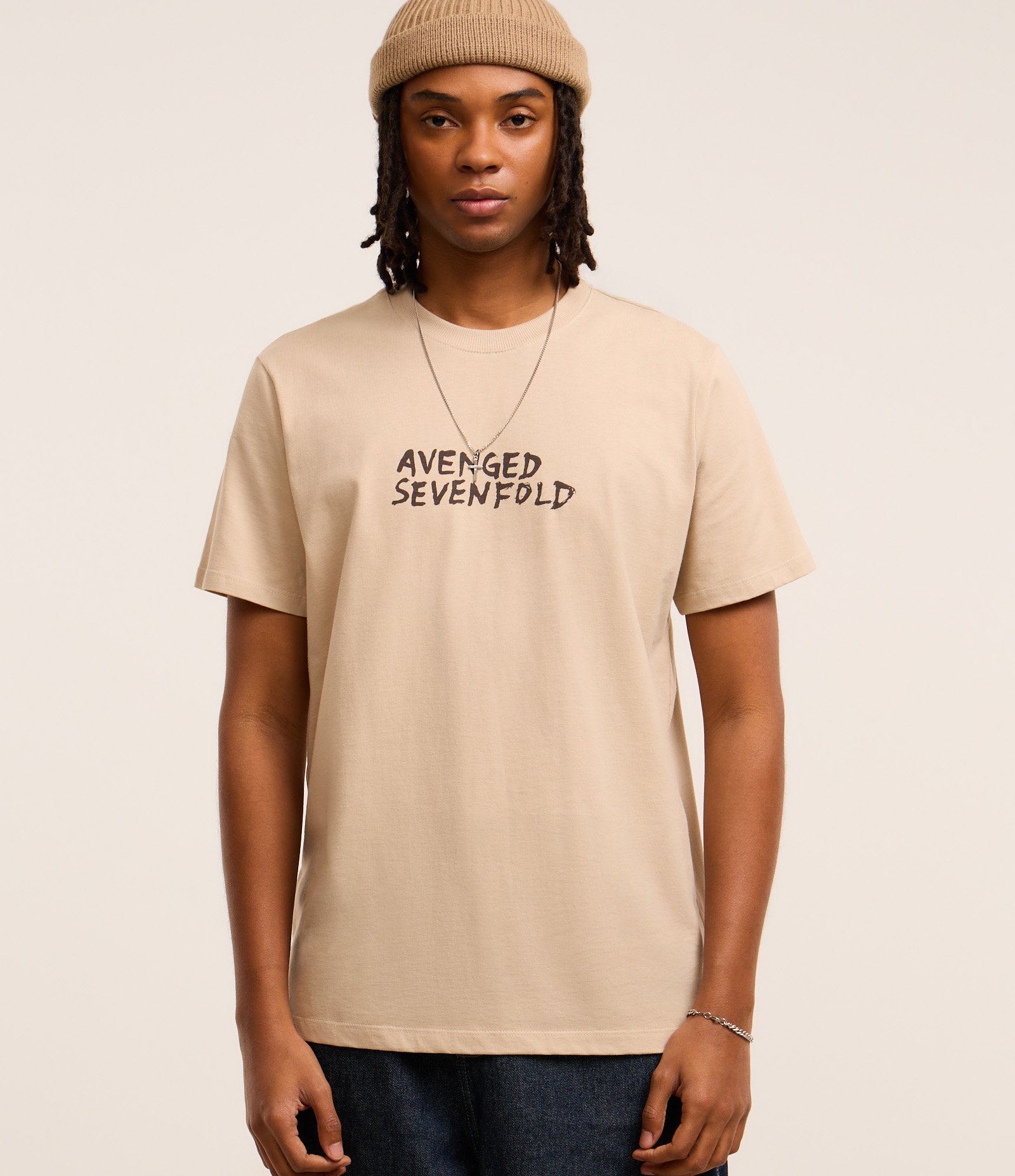 Camiseta Regular em Algodão com Estampa de Caveira e Lettering Avenged Sevenfold Cinza 3