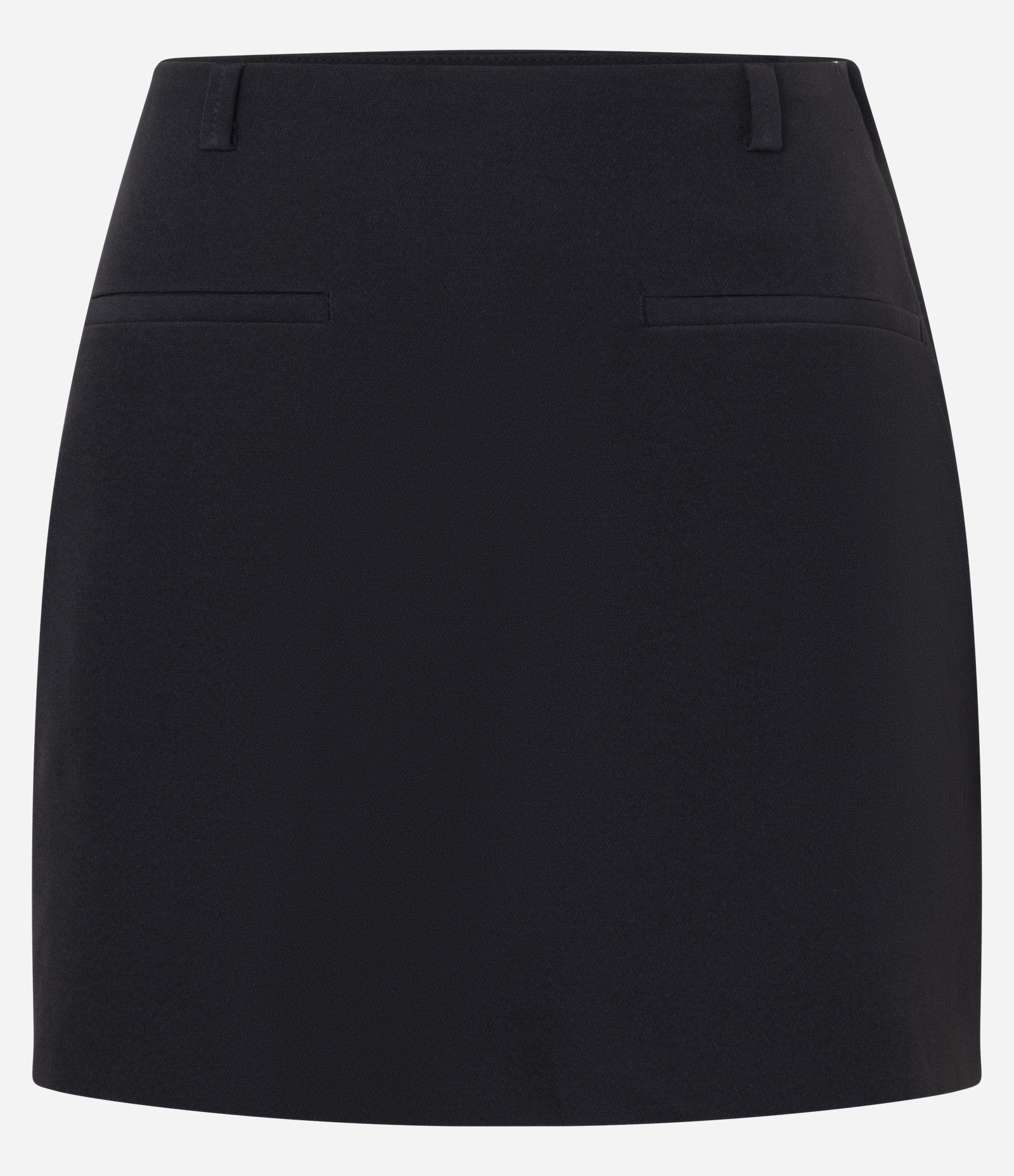 Short Saia Alfaiatado com Passantes e Bolsos Falsos Preto 1