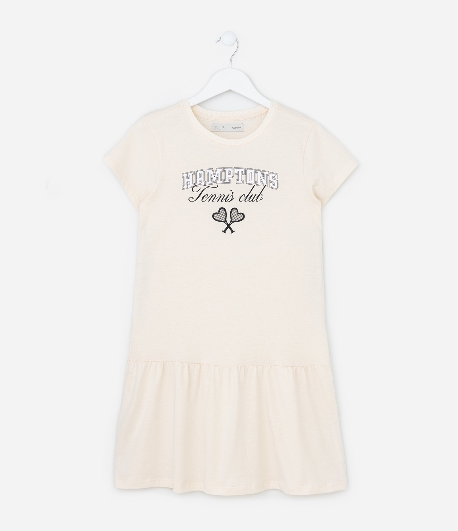 Vestido Infantil Sportcore com Estampa Tenniscore - Tam 5 a 14 Anos Bege 1