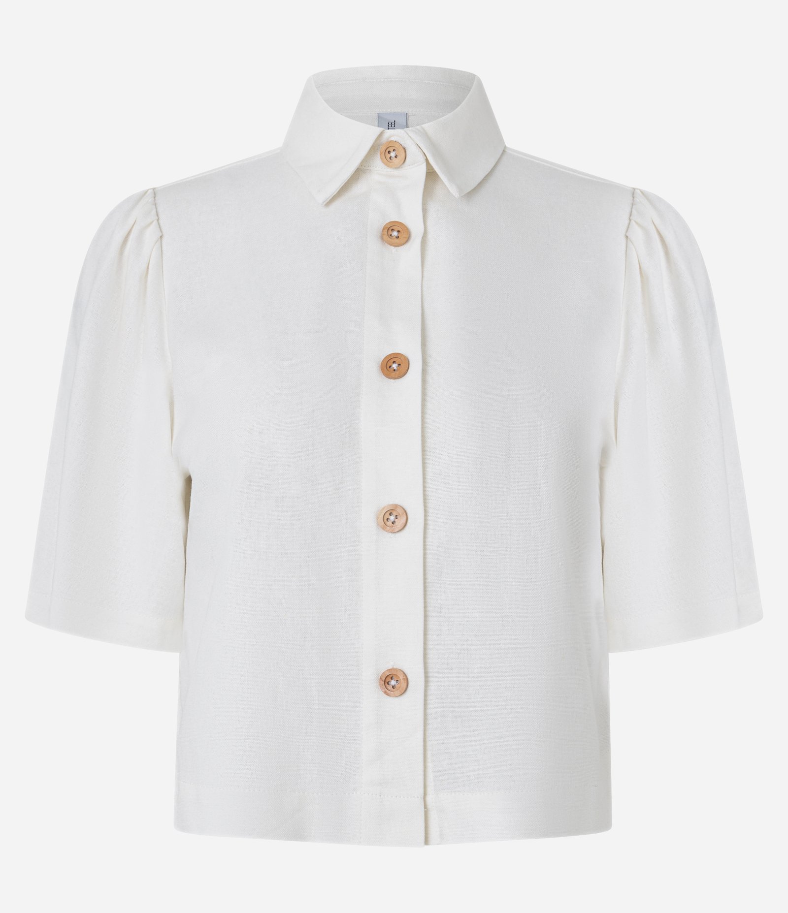 Camisa Boxy em Viscose com Mangas Bufantes Branco 4