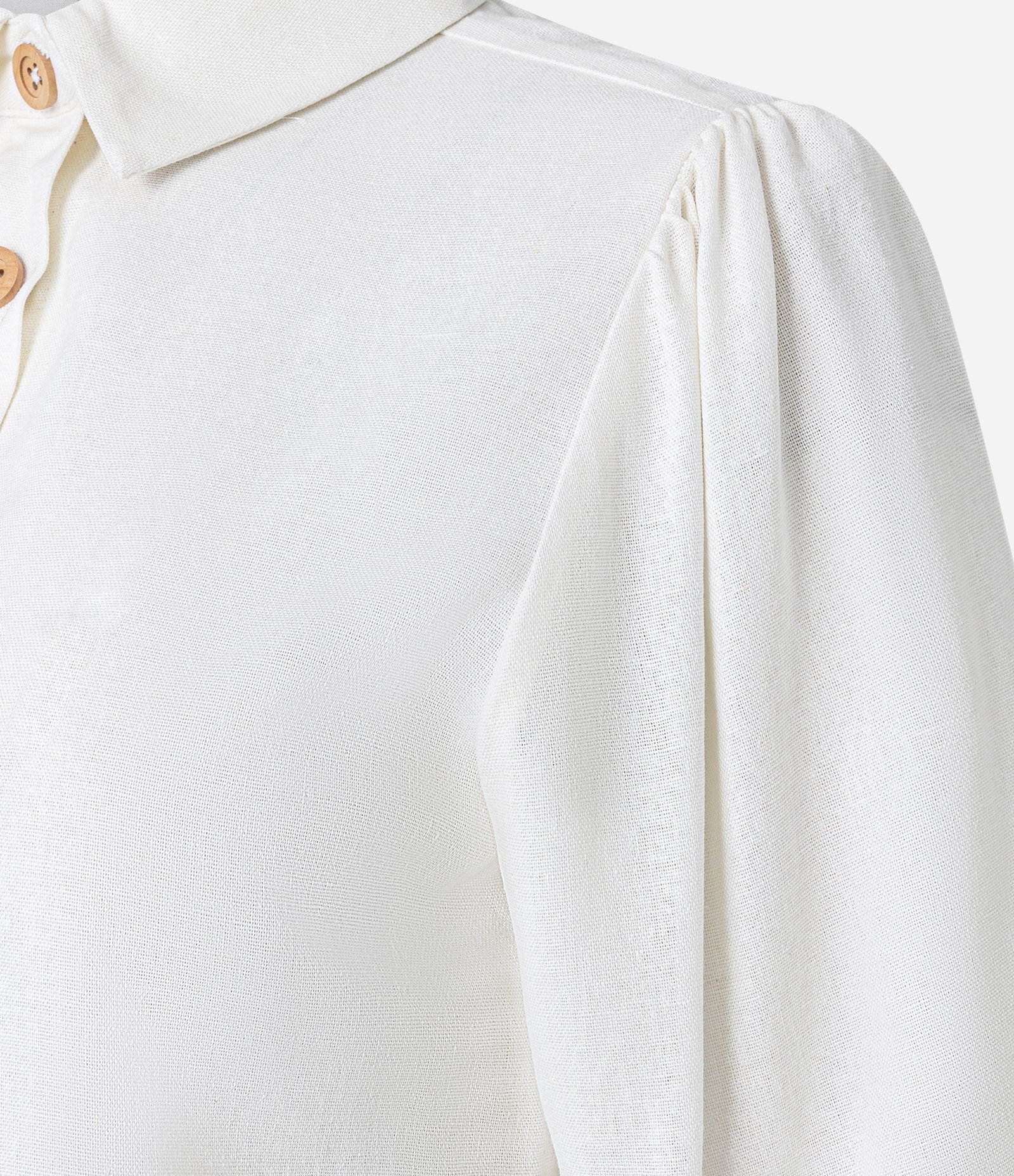 Camisa Boxy em Viscose com Mangas Bufantes Branco 5