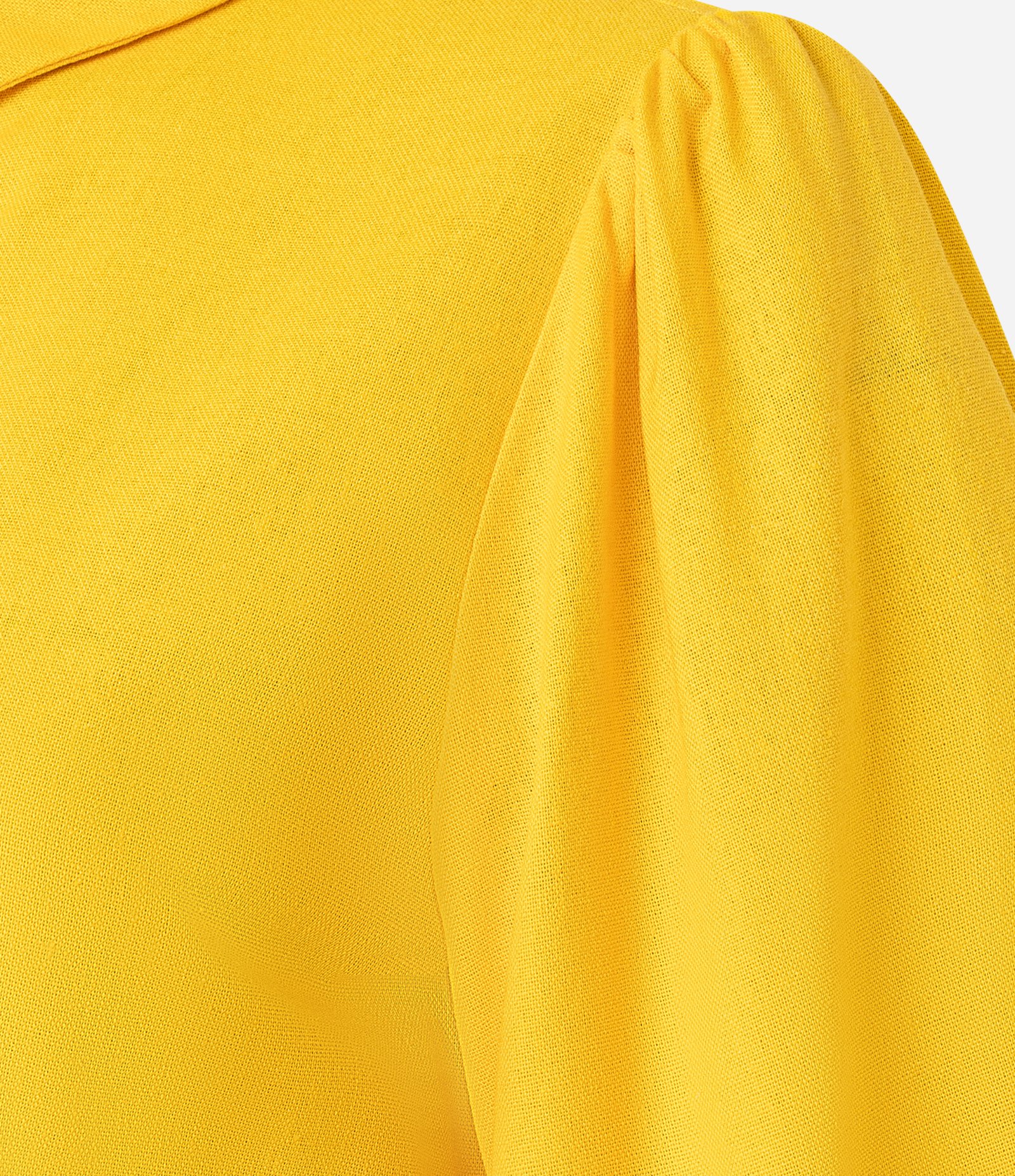 Camisa Boxy em Viscose com Mangas Bufantes Amarelo 6