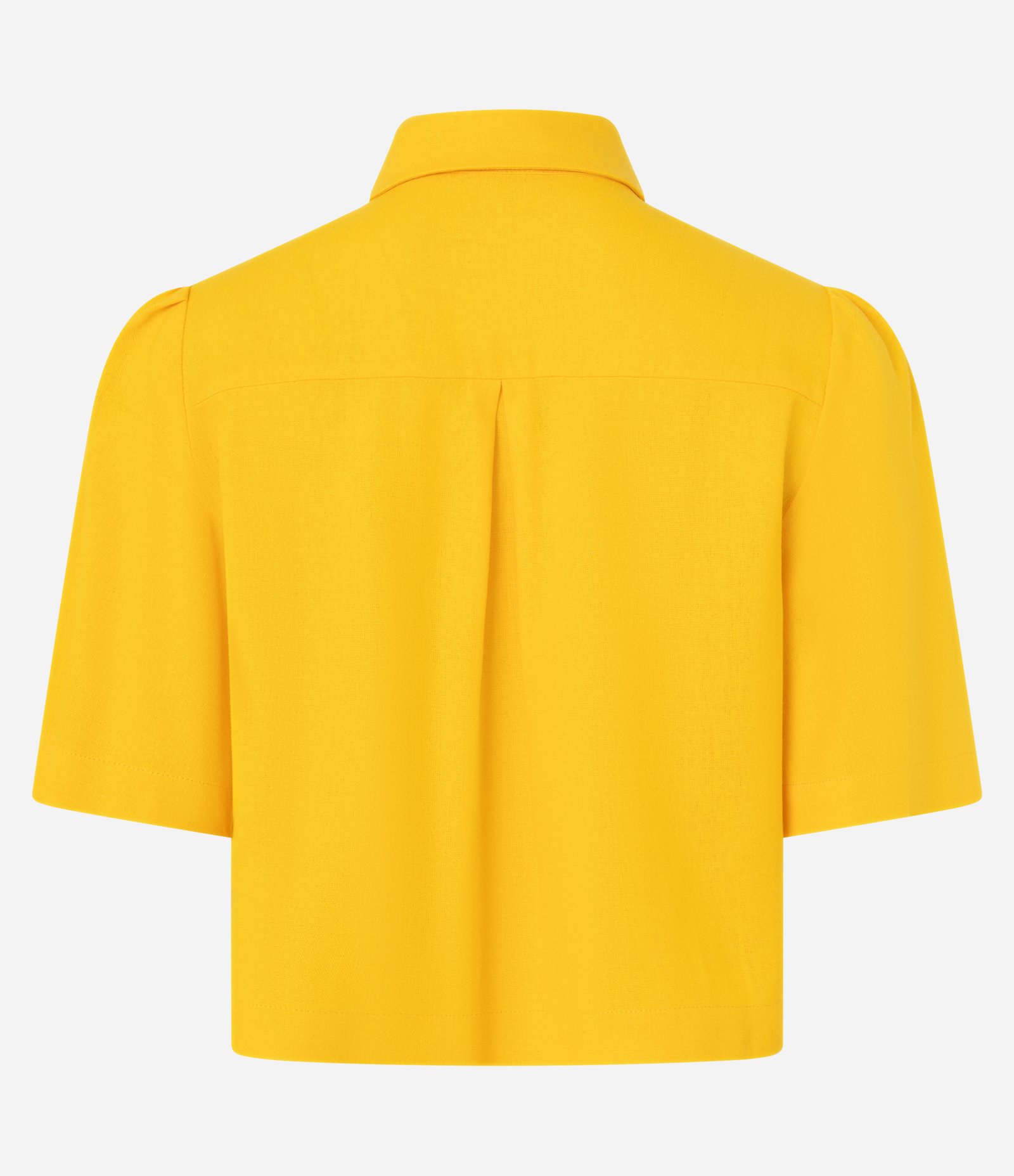 Camisa Boxy em Viscose com Mangas Bufantes Amarelo 7