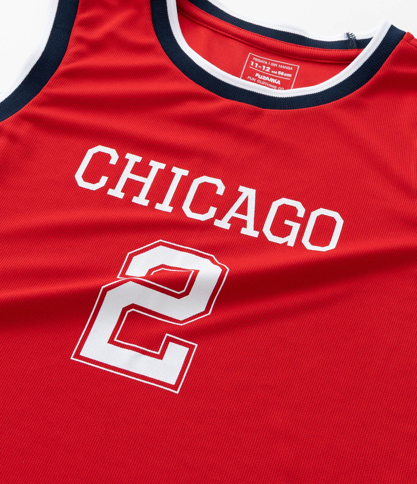 Regata Esportiva Infantil com Estampa Basquete Chicago - Tam 5 a 14 Anos Vermelho 4