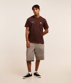 Bermuda Baggy em Sarja com Bolso Cargo