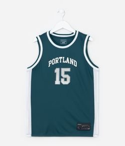 Regata Esportiva Infantil Estampa Portland - Tam 5 a 14