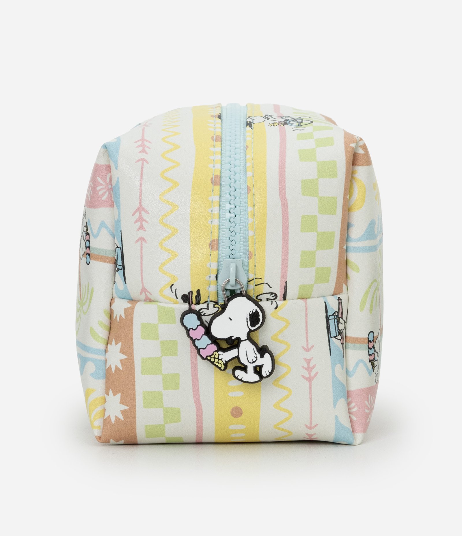 Nécessaire Retangular Média PU com Estampa Snoopy e Woodstock Multicores 5
