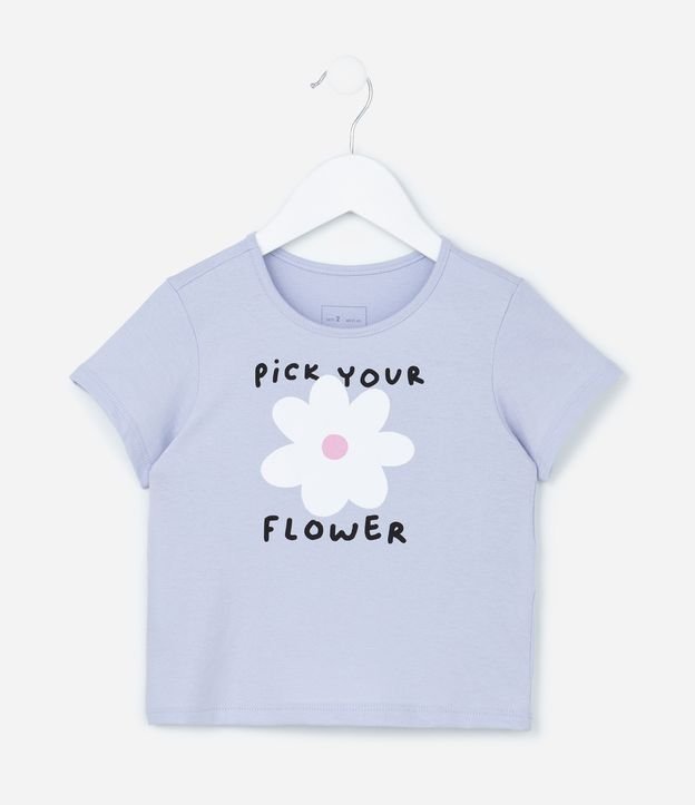 Blusa Infantil com Estampa de Florzinha - Tam 1 a 6 Anos