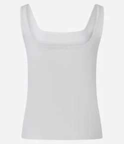 Blusa em Ribana com Decote Quadrado e Alça Larga