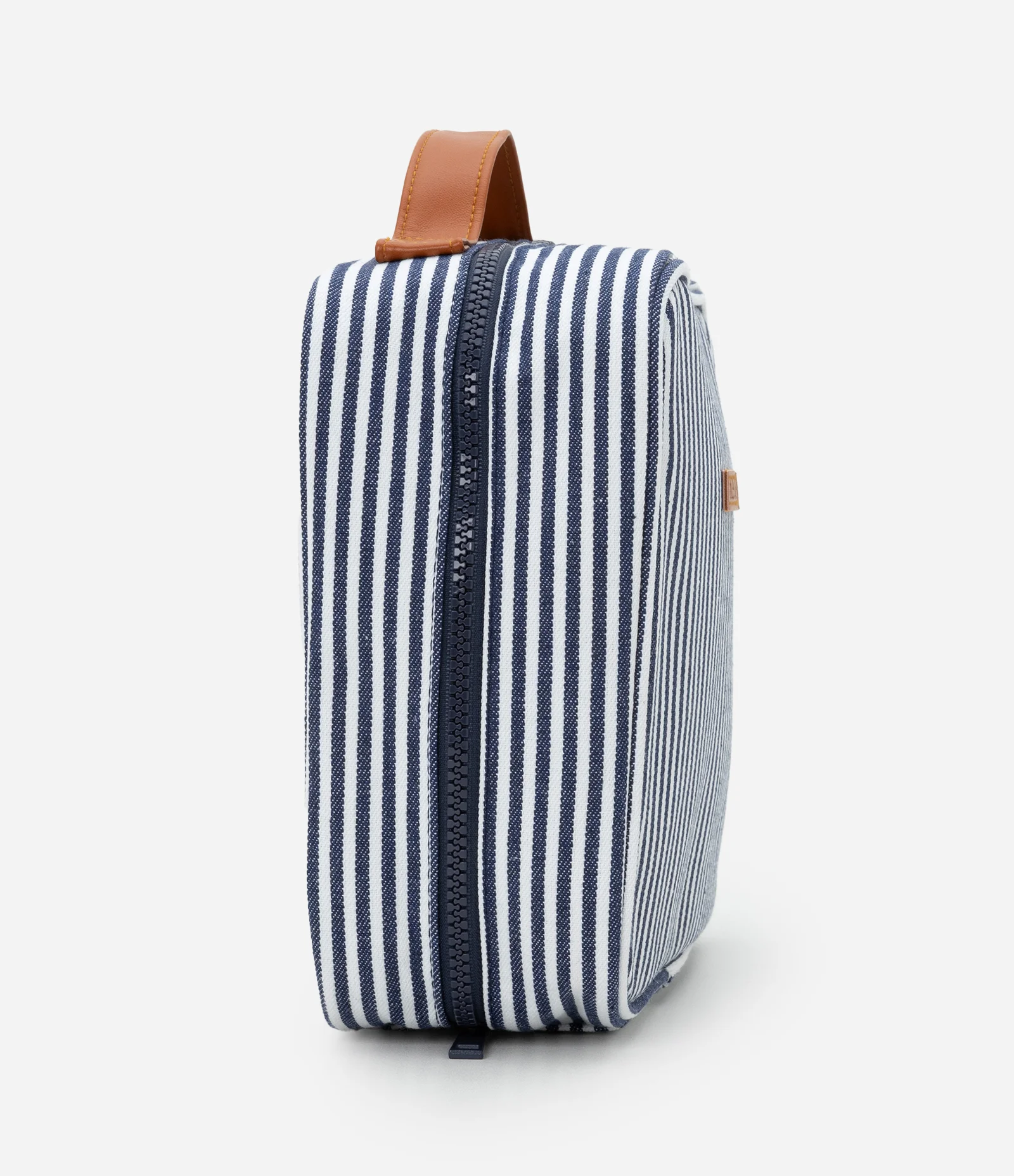 Nécessaire Hotel com Listras e Alça de Mão Azul/Branco 2