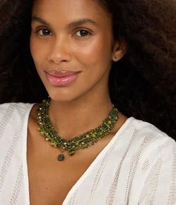 Maxi Colar com Camadas e Miçangas e Eferas