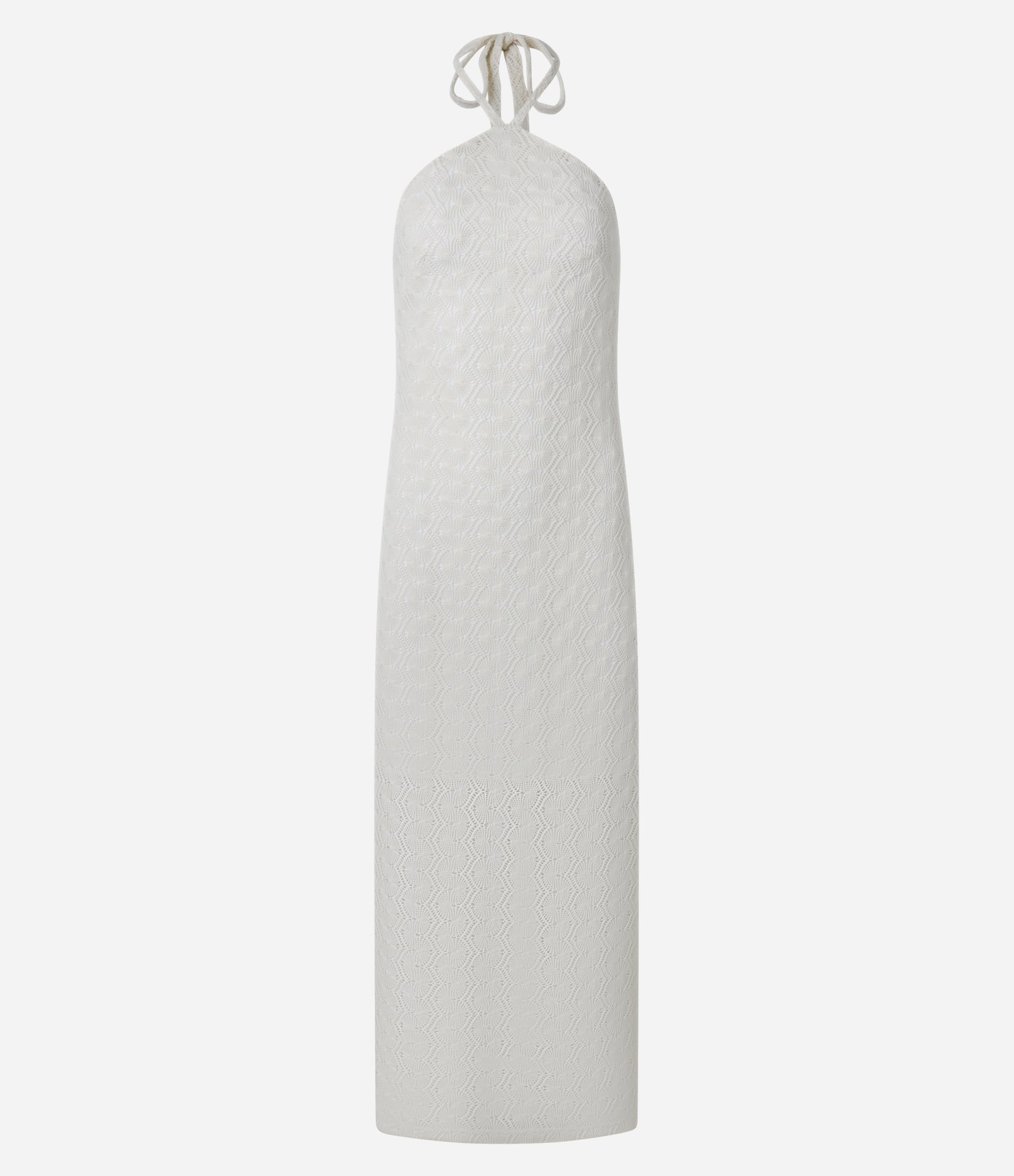 Vestido Reto Long Midi em Renda Frente Única Branco 7