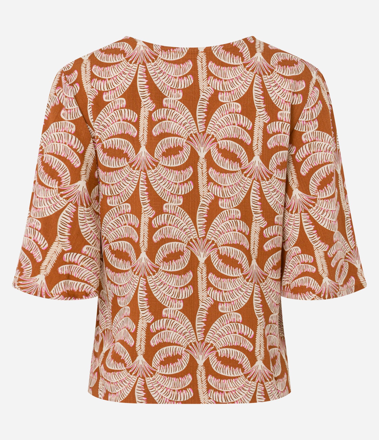 Blusa em Viscose com Miçanga no Decote e Estampa Folhagem Âmbar 6