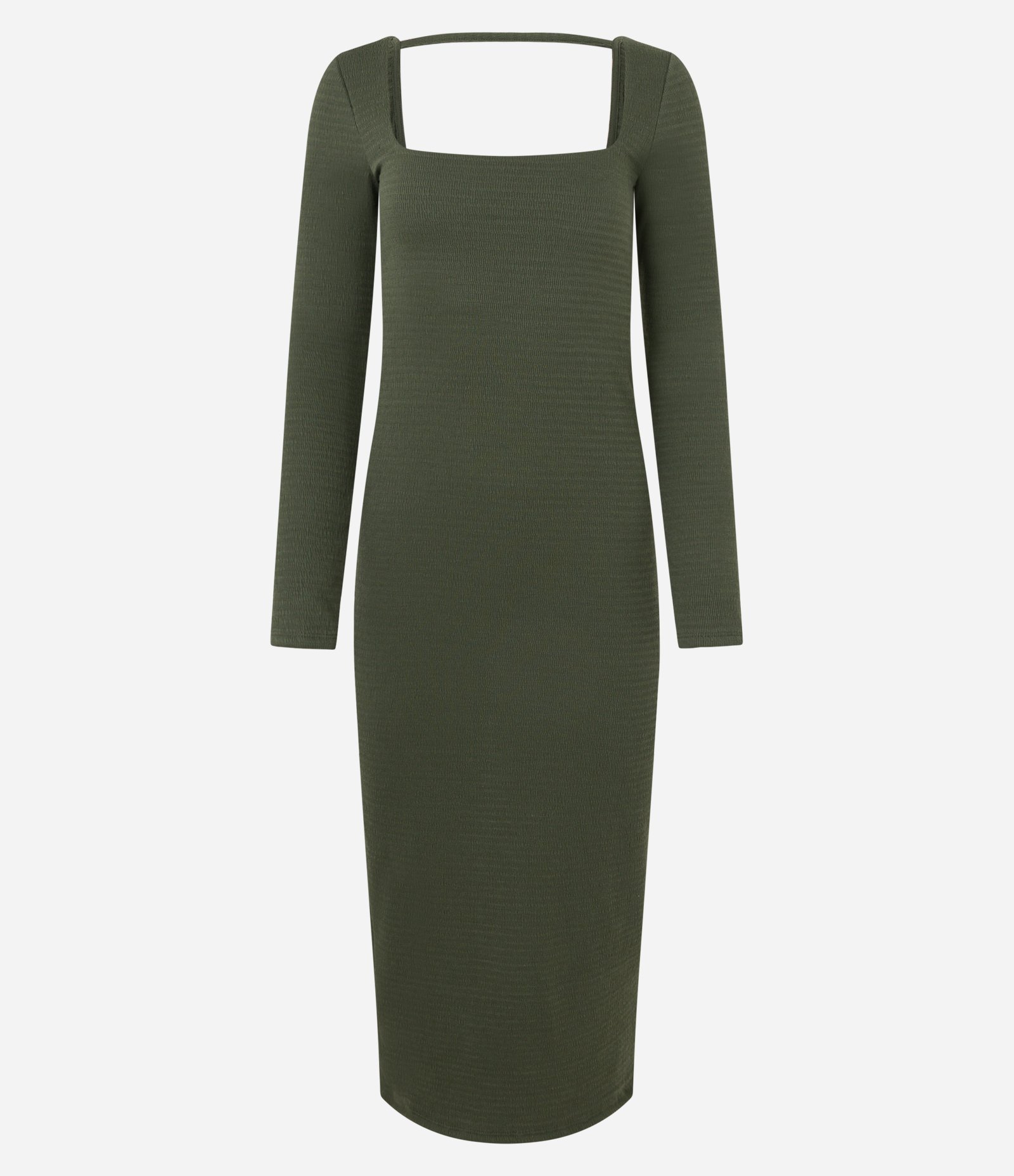 Vestido New Midi em Ribana Canelada com Fenda Verde 6