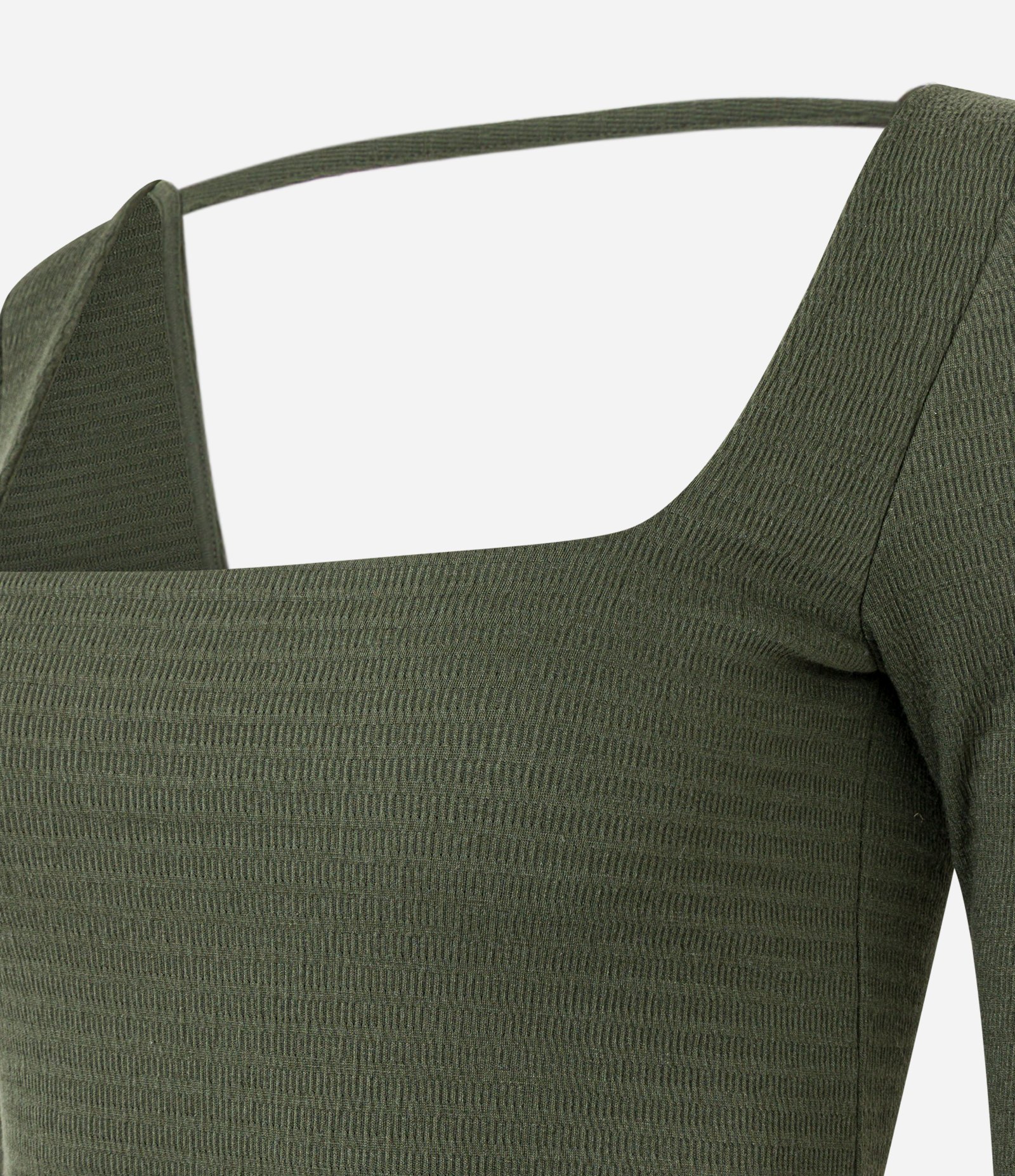 Vestido New Midi em Ribana Canelada com Fenda Verde 7