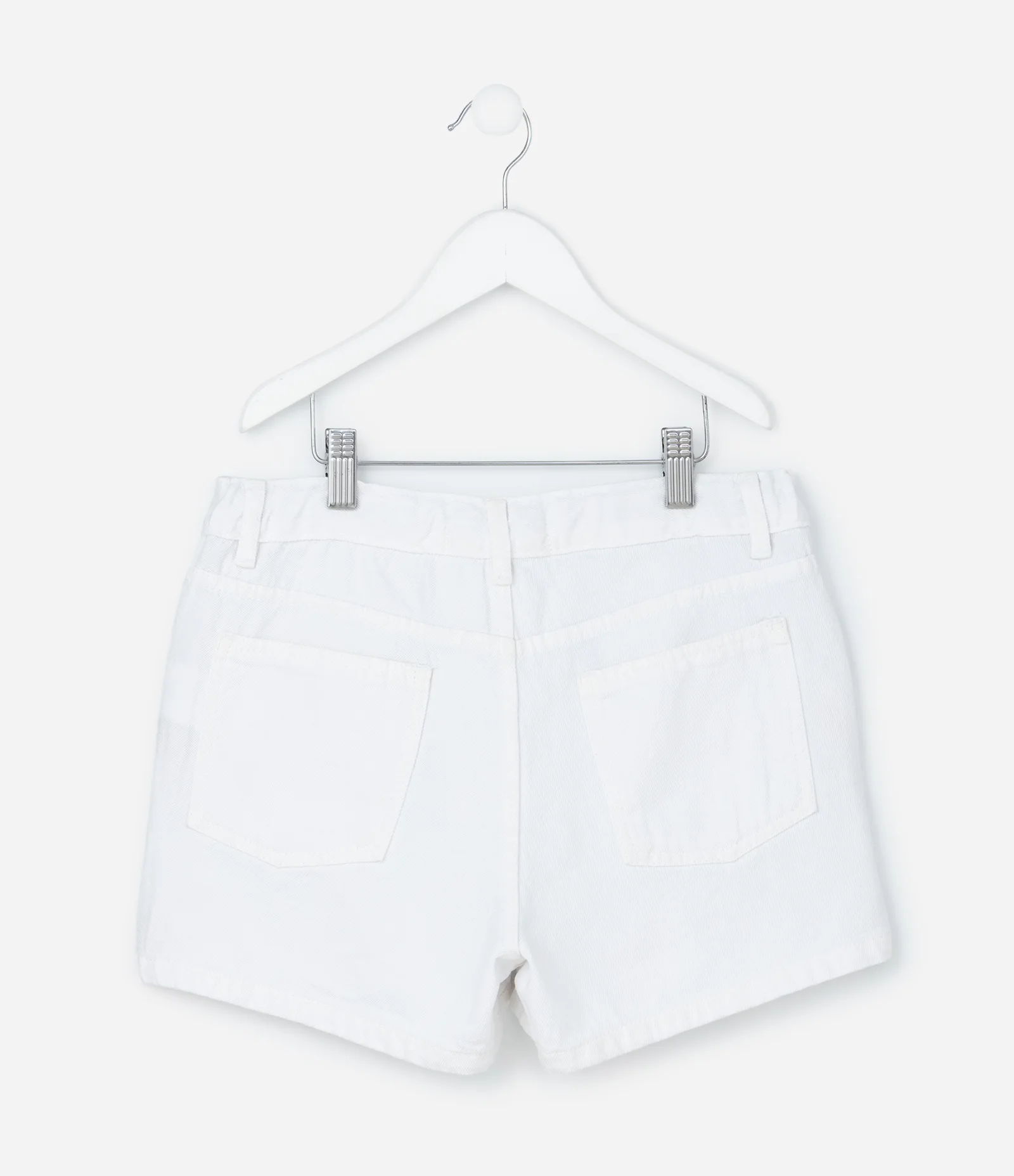 Short Infantil em Jeans com Bordado de Laços - Tam 5 a14 Anos Branco 2