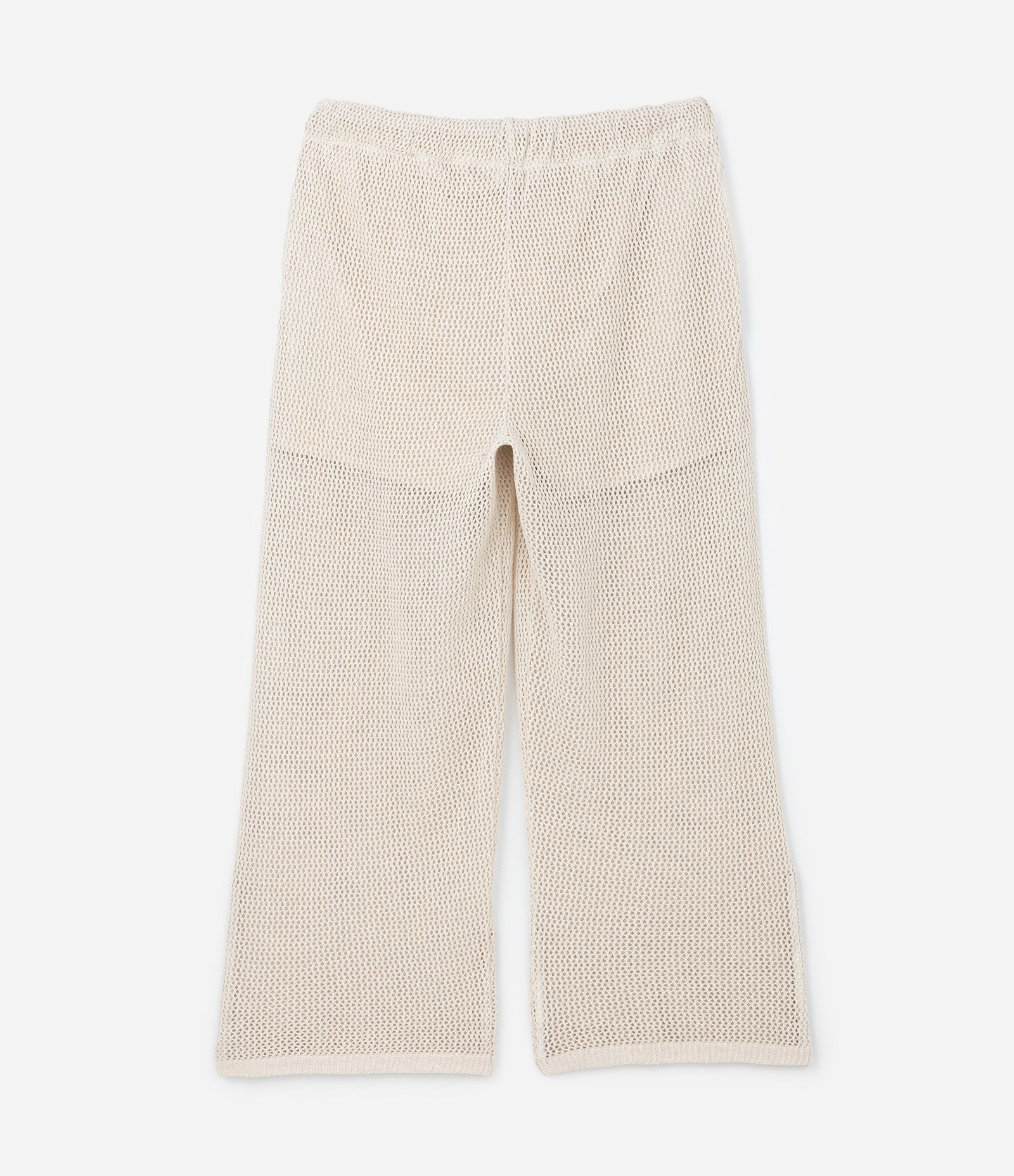 Calça Wide Leg em Tricô com Bolso Bege 7