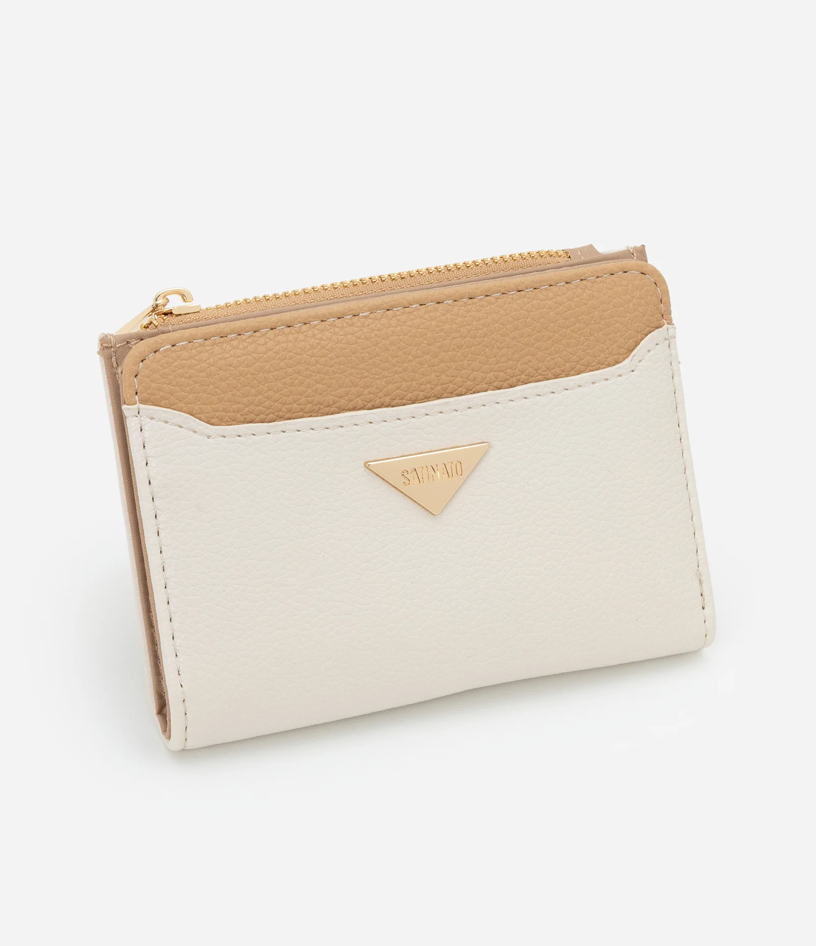 Carteira Envelope Pequena Bicolor Off White/Bege 1