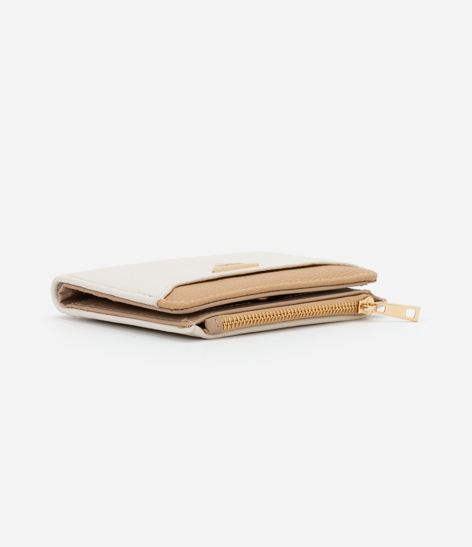 Carteira Envelope Pequena Bicolor Off White/Bege 3