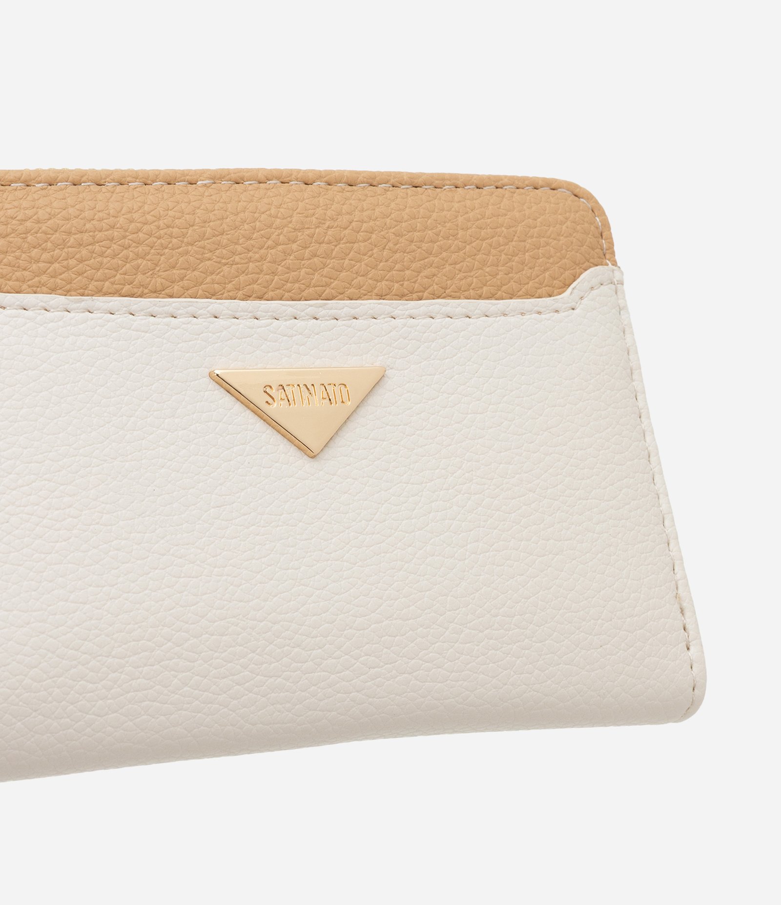 Carteira Envelope Pequena Bicolor Off White/Bege 4