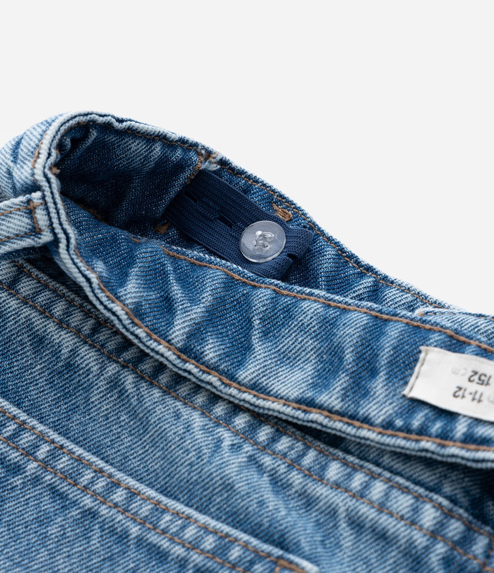 Calça Balloon Infantil Jeans com Recortes - Tam 5 a 14  Anos Azul 4