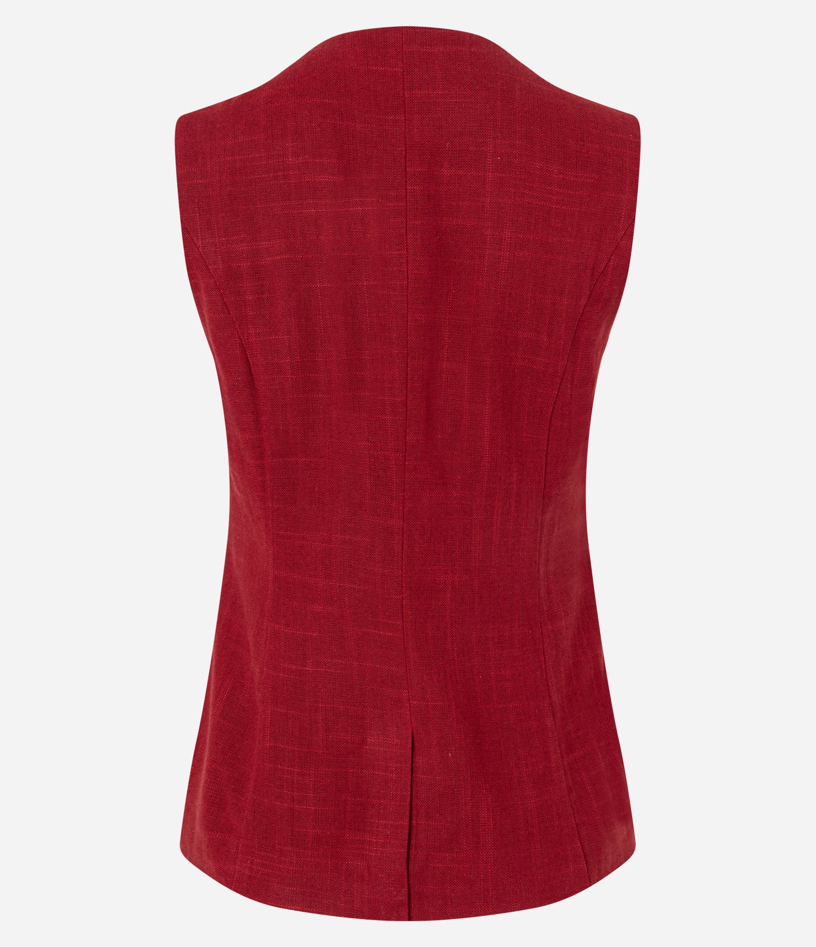 Colete com Botões Forrados e Detalhe em V na Barra Vermelho 7