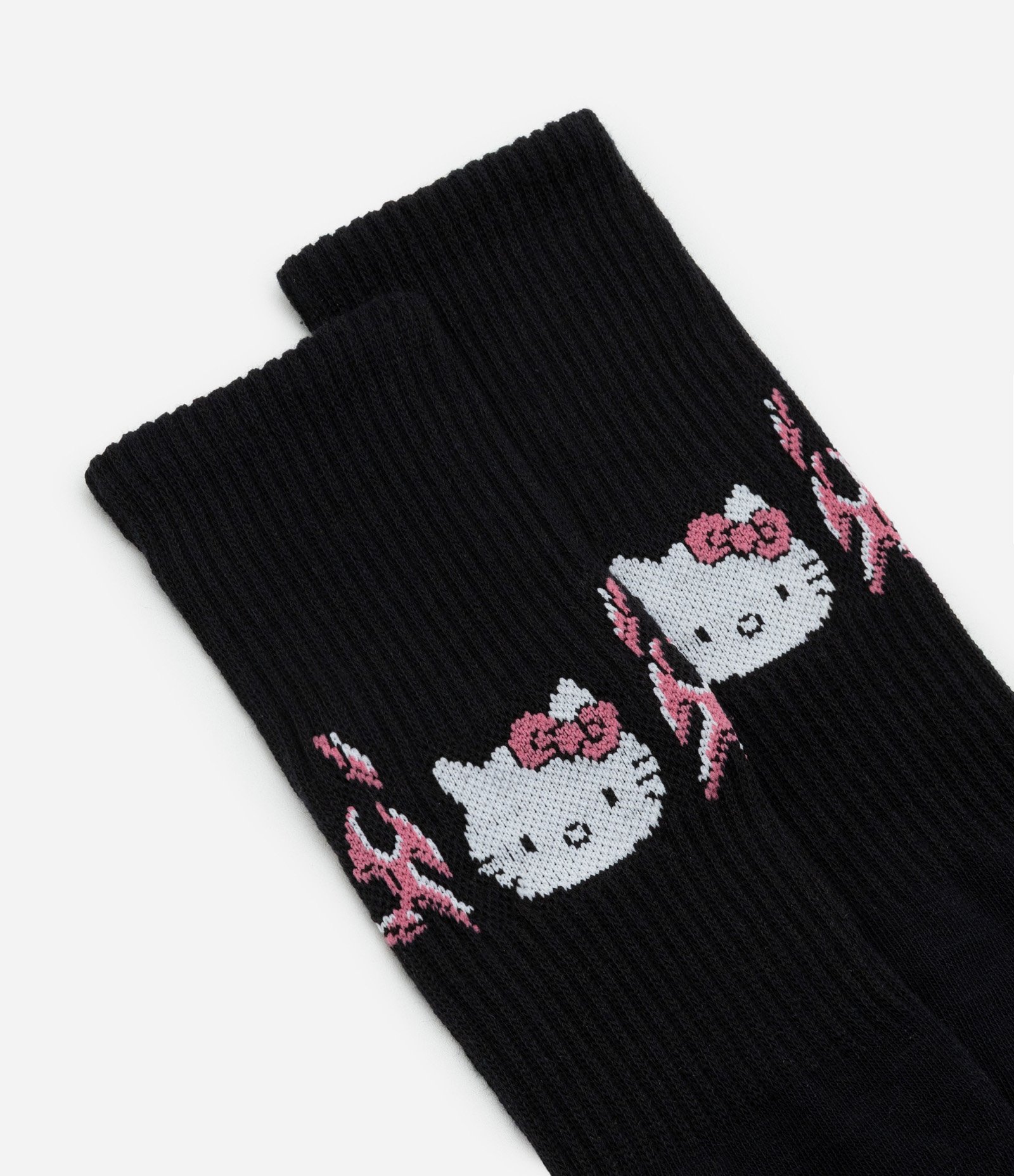 Meia Cano Alto com Estampa Tribal da Hello Kitty Preto 4