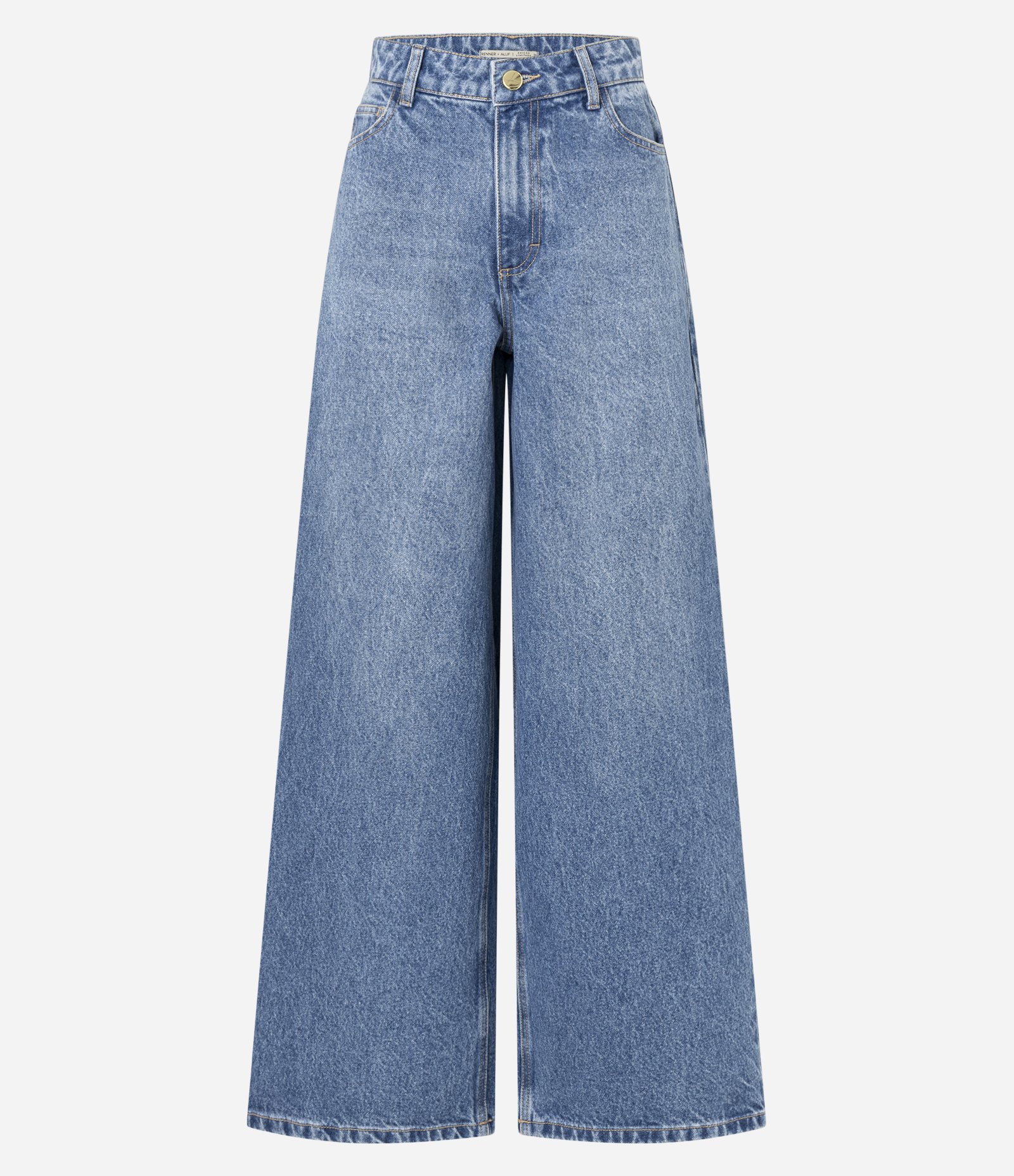 Calça Baggy em Jeans com Cintura Média Azul 7