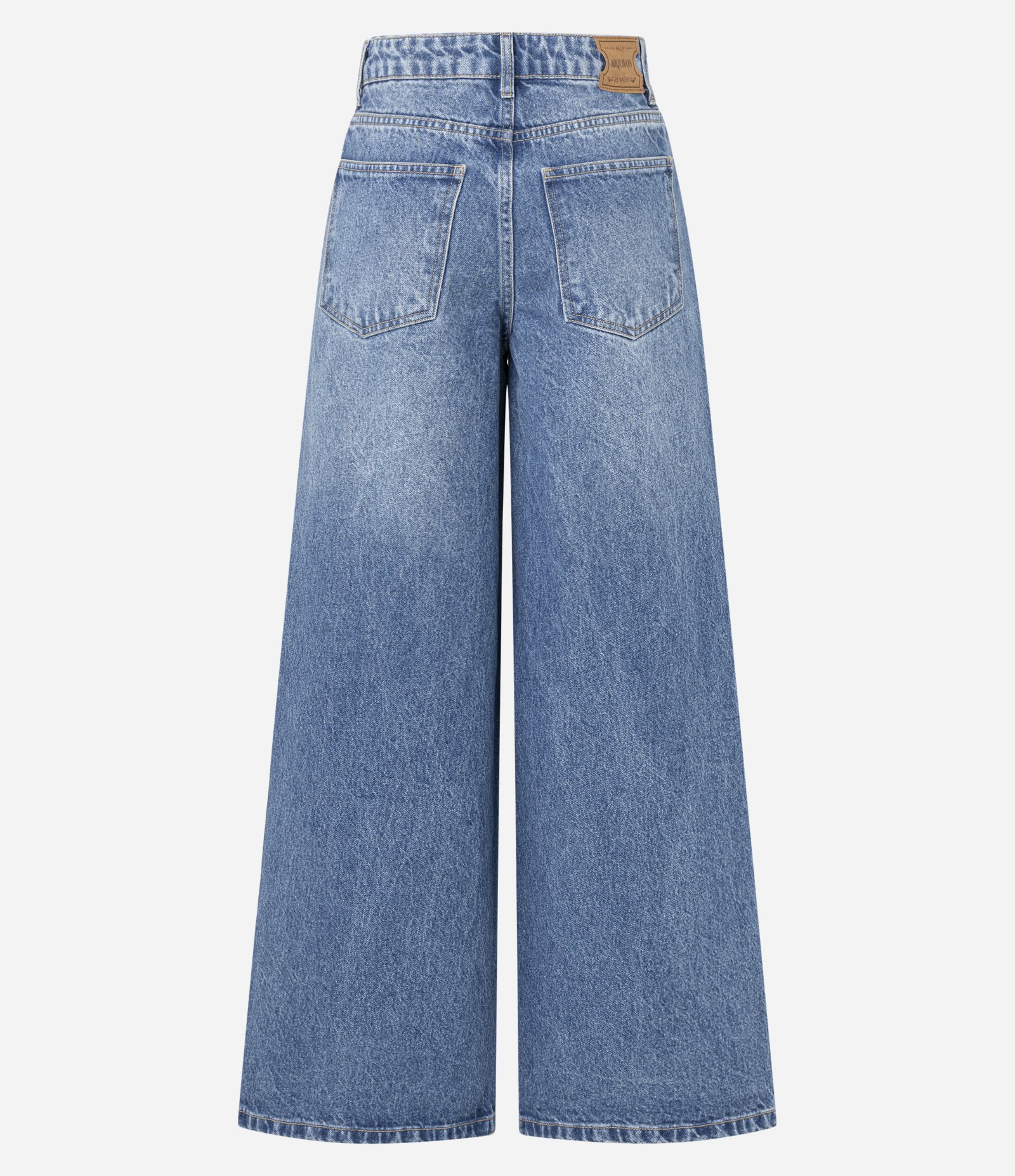 Calça Baggy em Jeans com Cintura Média Azul 8