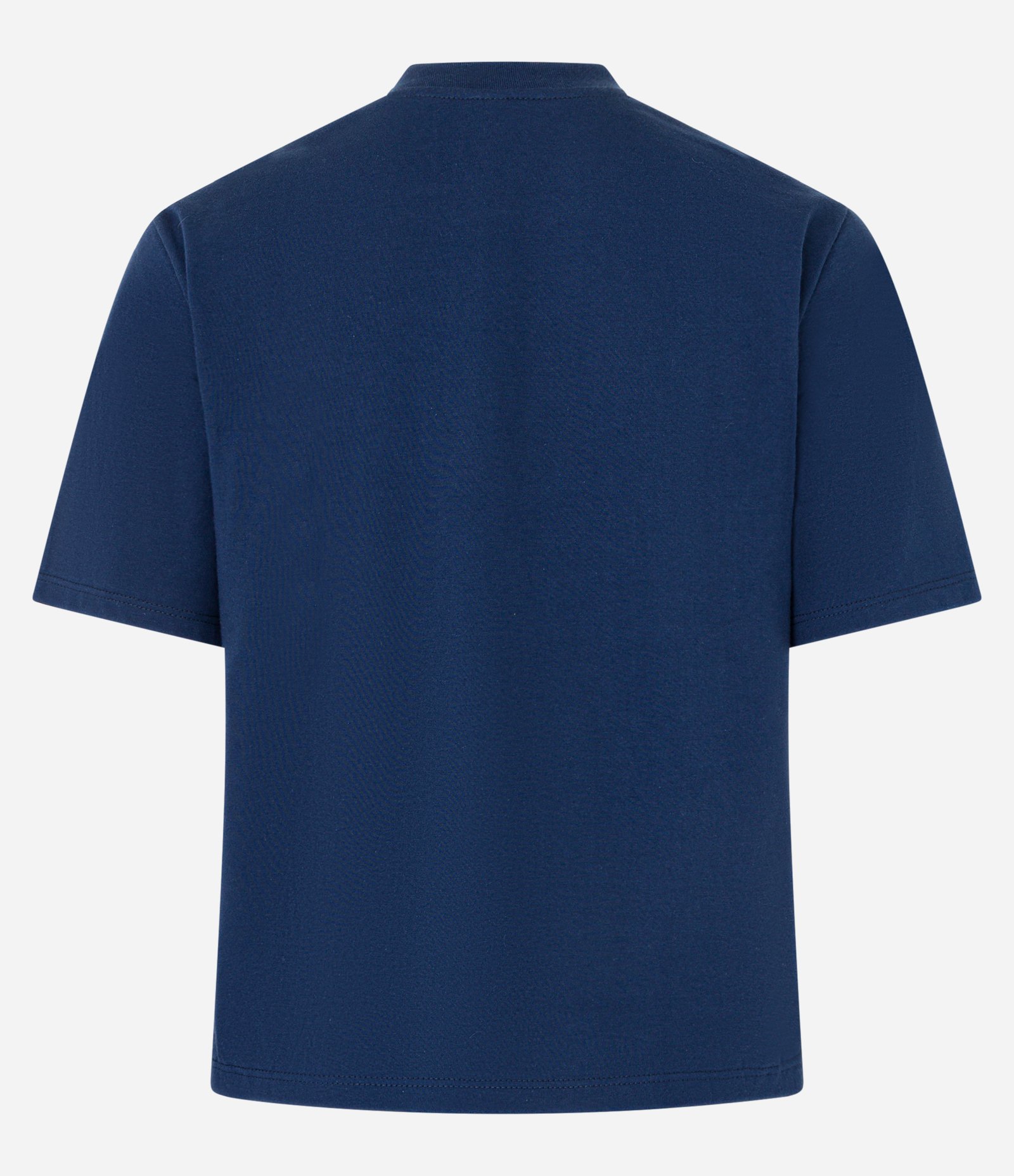 Camiseta Slim em Algodão com Barra Bordada de Coqueiros Azul 7
